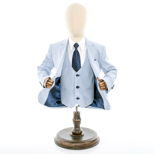 Powder Blue Pinstriped 3-Piece Kids' Suit