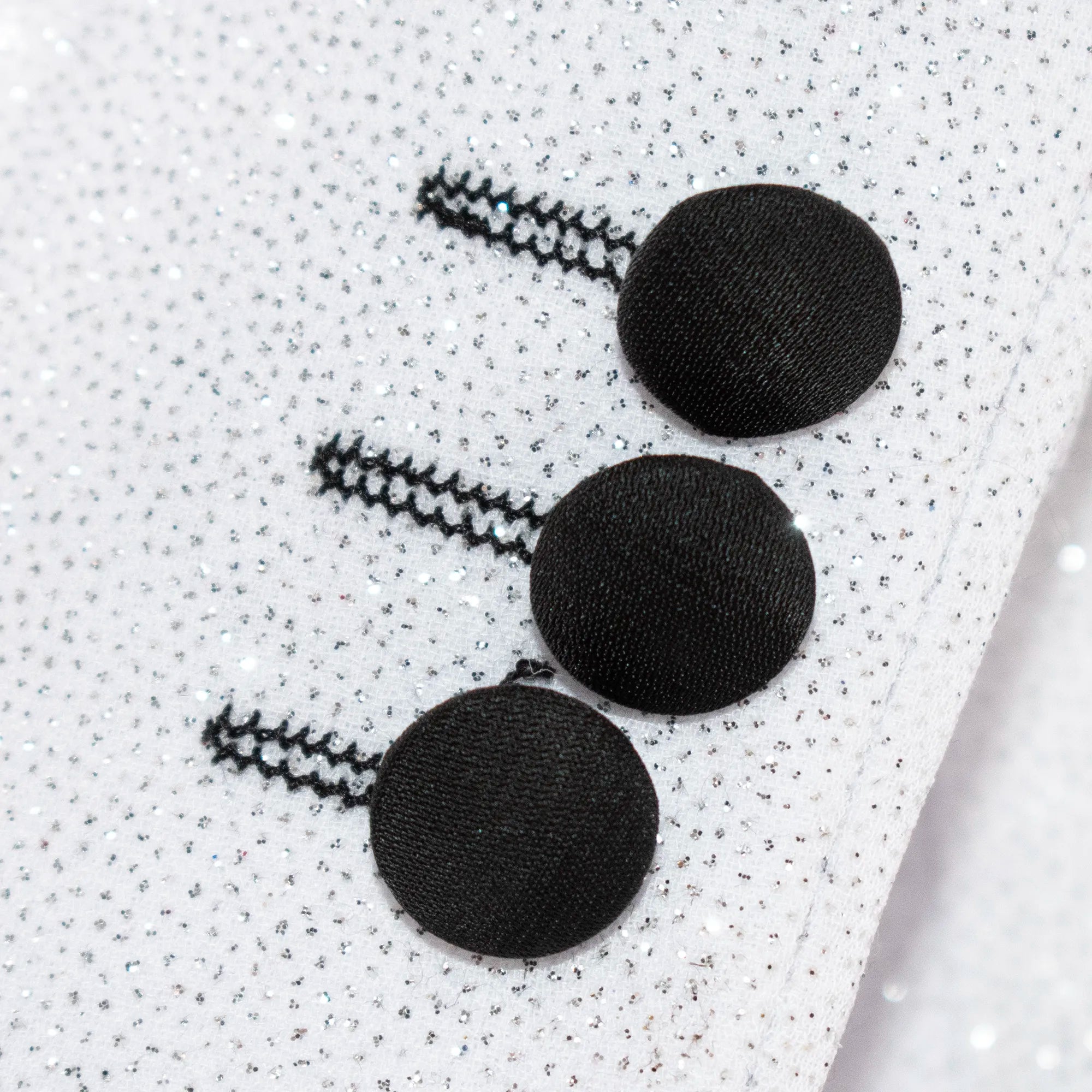 Kids' White Glitter Tuxedo