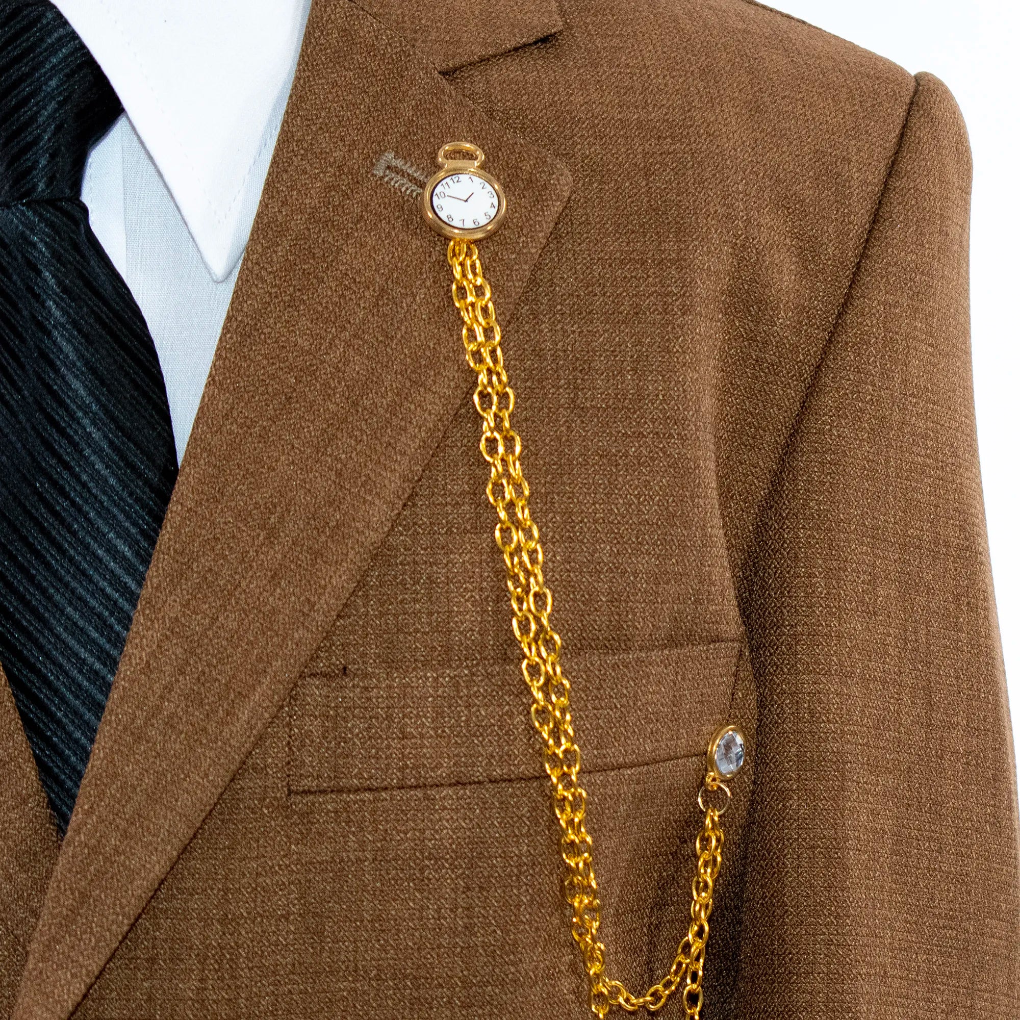 Kids' Brown Twill 3-Piece Suit