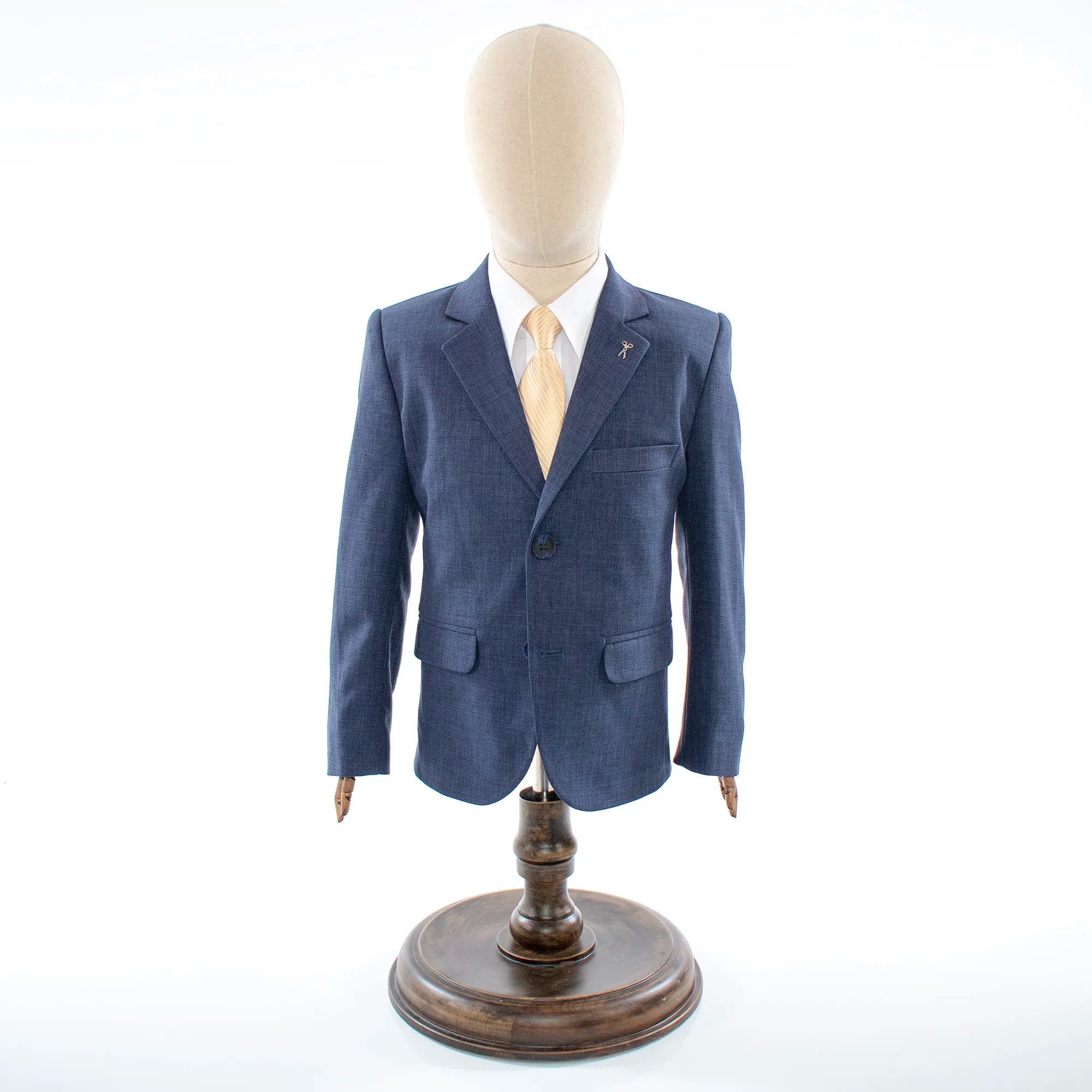 Kids' Navy Blue Twill 3-Piece Suit