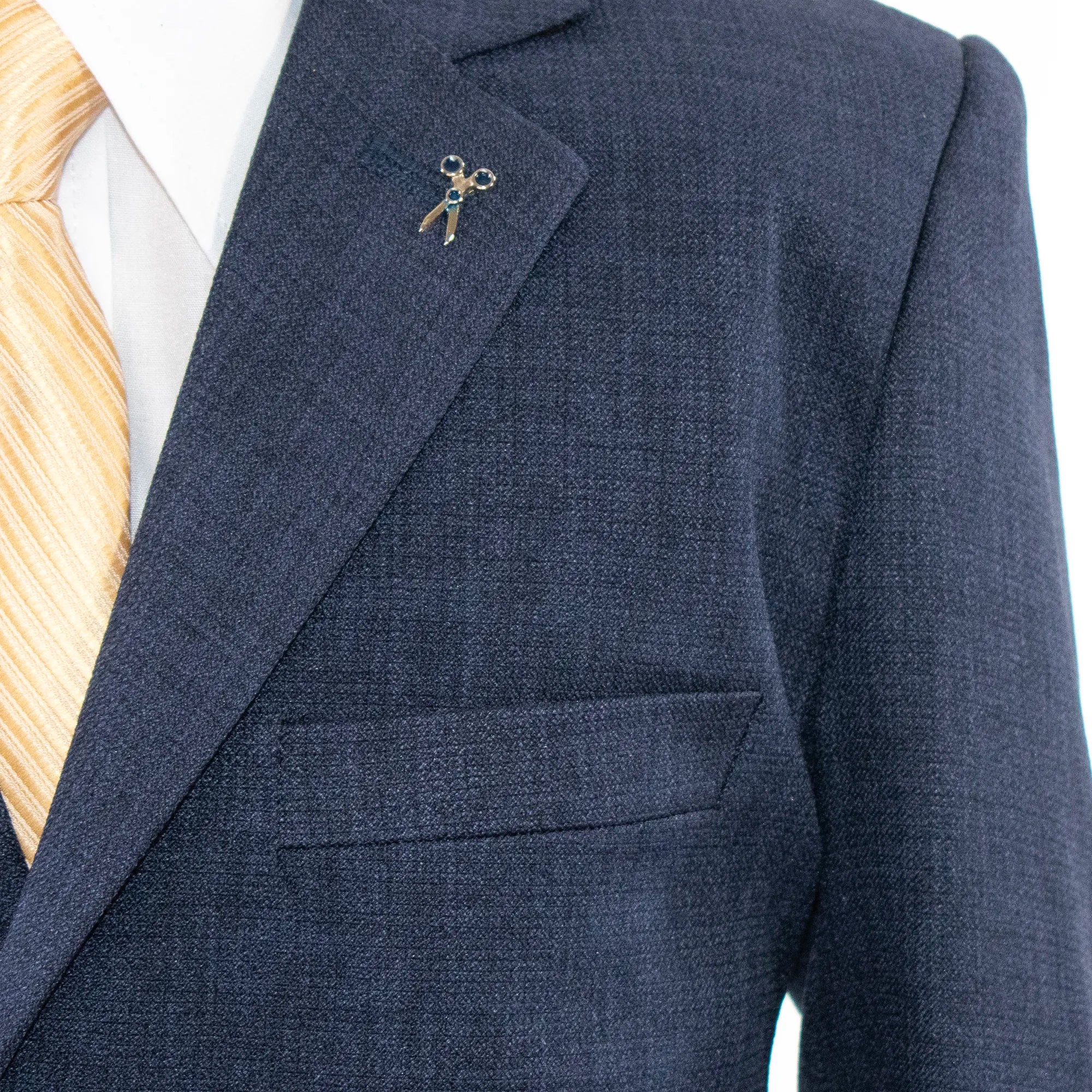 Kids' Navy Blue Twill 3-Piece Suit