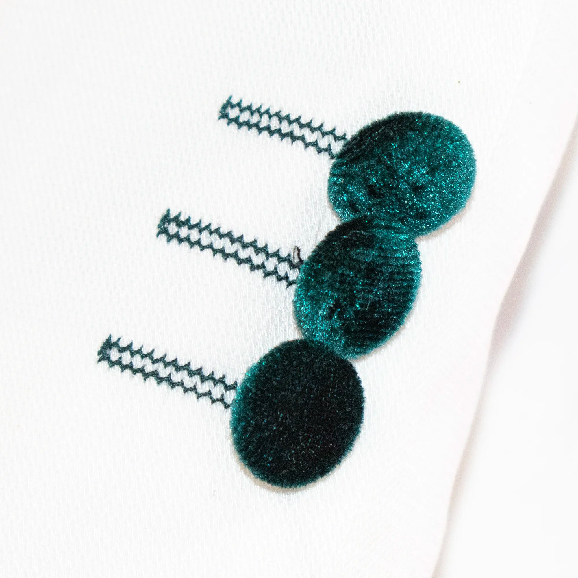 Kids' White And Green Velvet 3-Piece Tuxedo