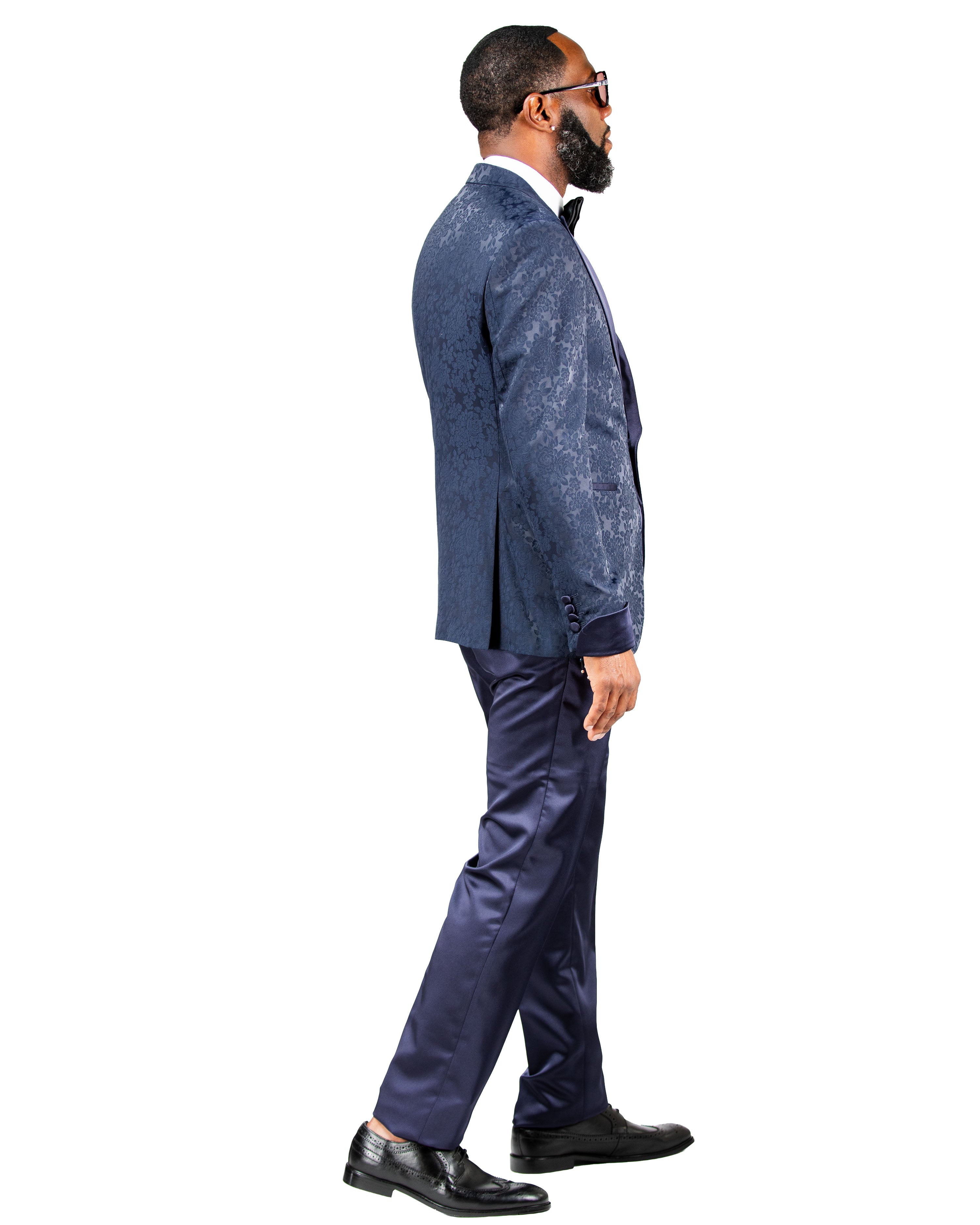 Julius | Navy Floral 3-Piece Tailored-Fit Tuxedo