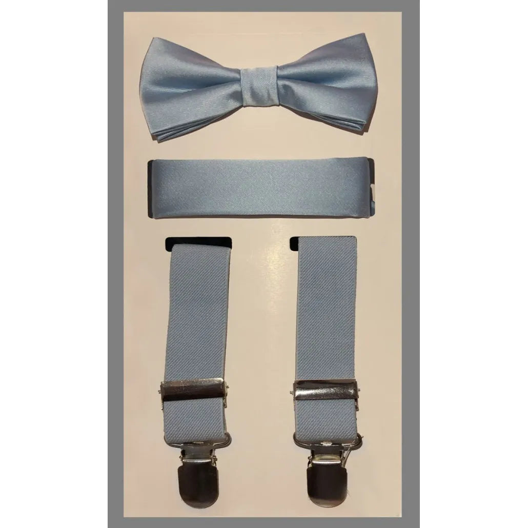 Kid's Clip Suspender Set w/ Bow Tie & Hanky