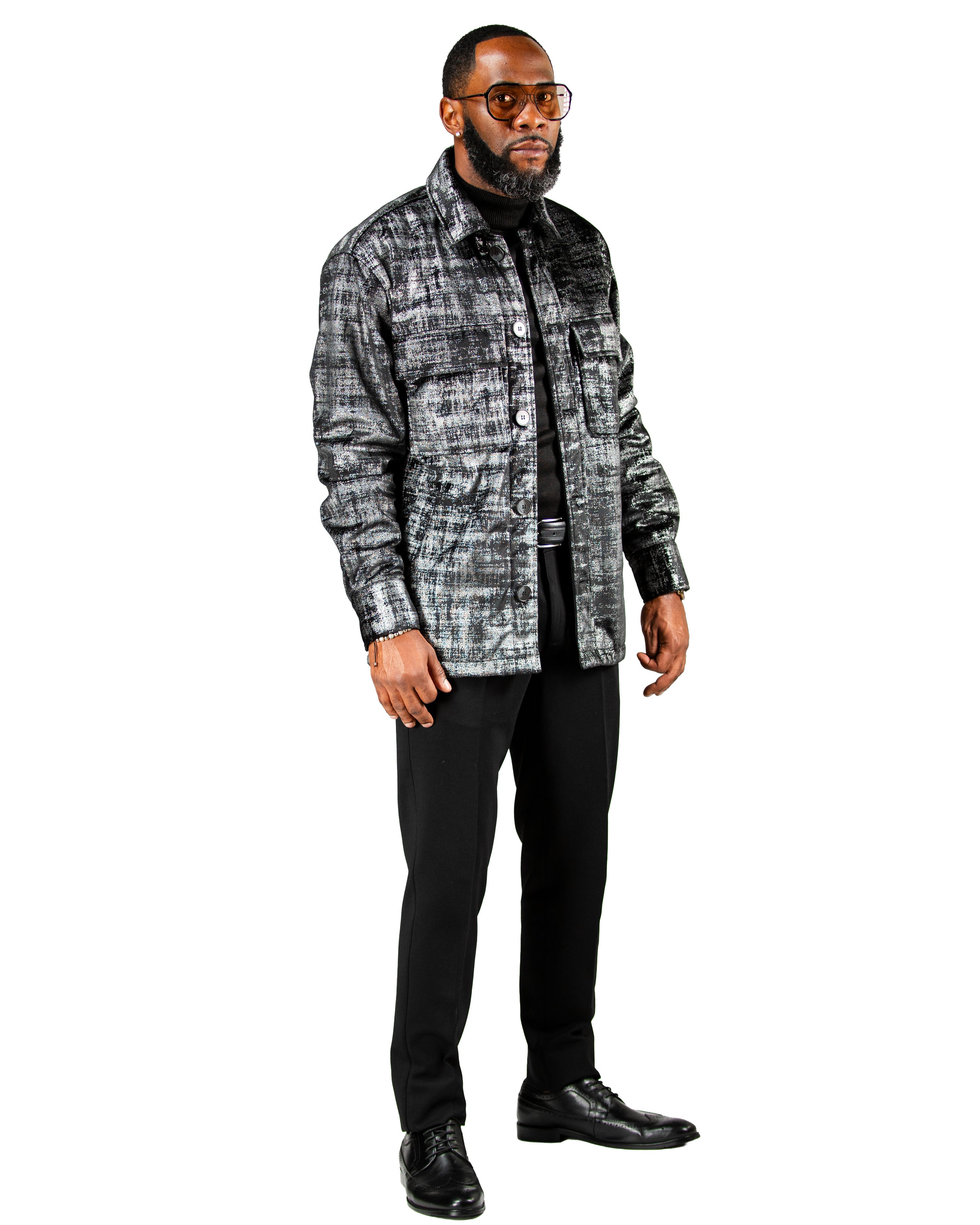 Silver Distressed Metallic Jacket