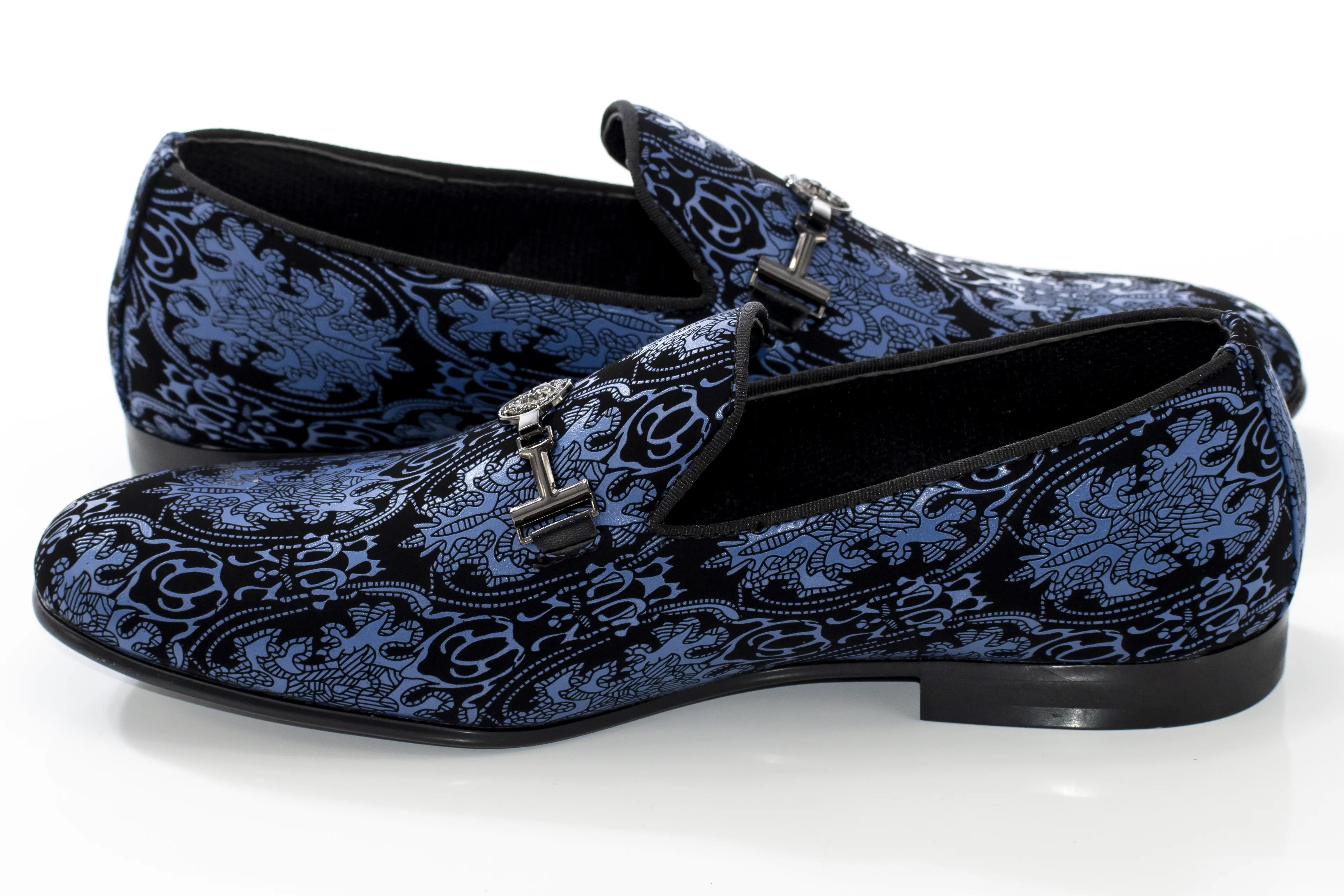 Blue Patterned Designer Bit Loafer