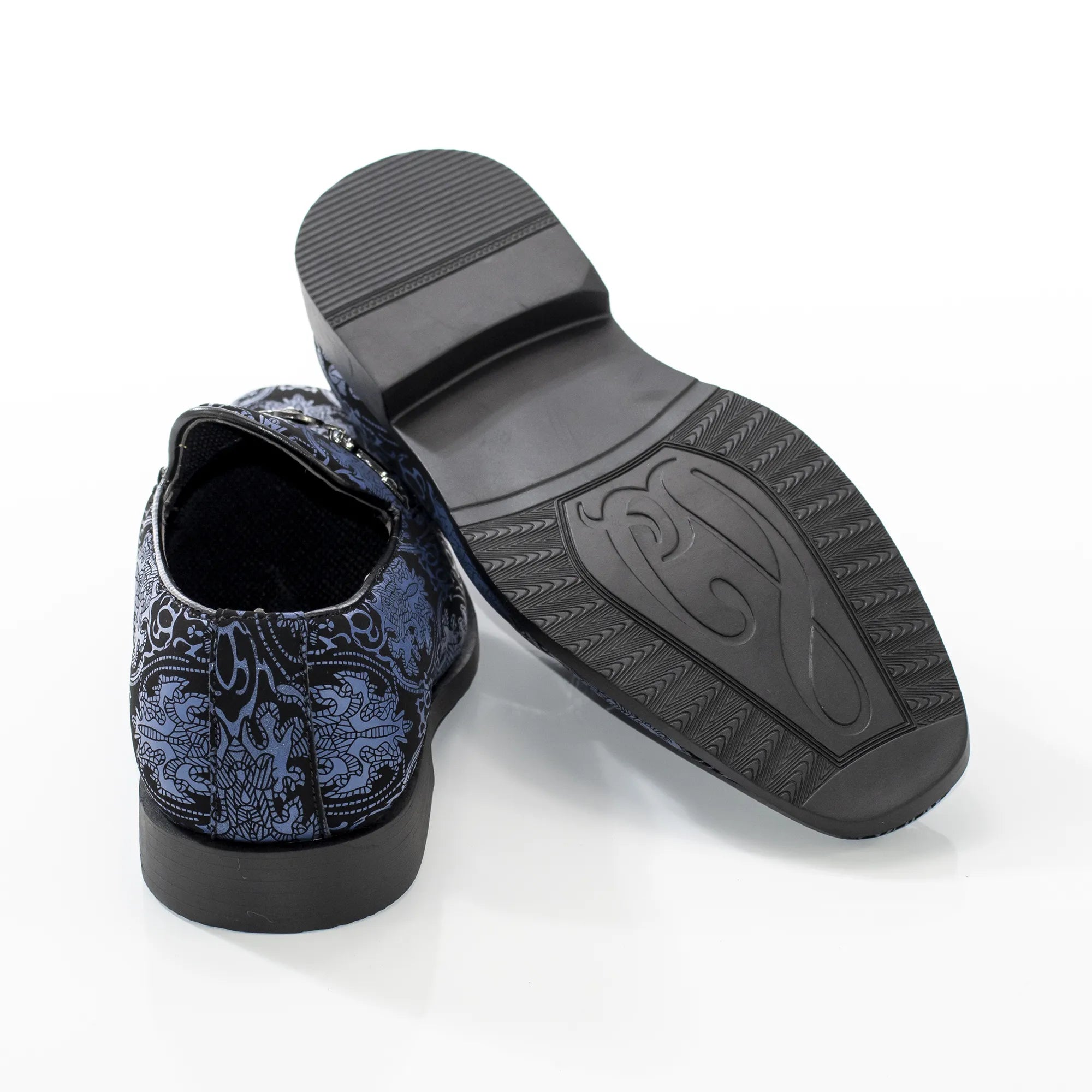 Blue Patterned Designer Bit Kid's Loafer