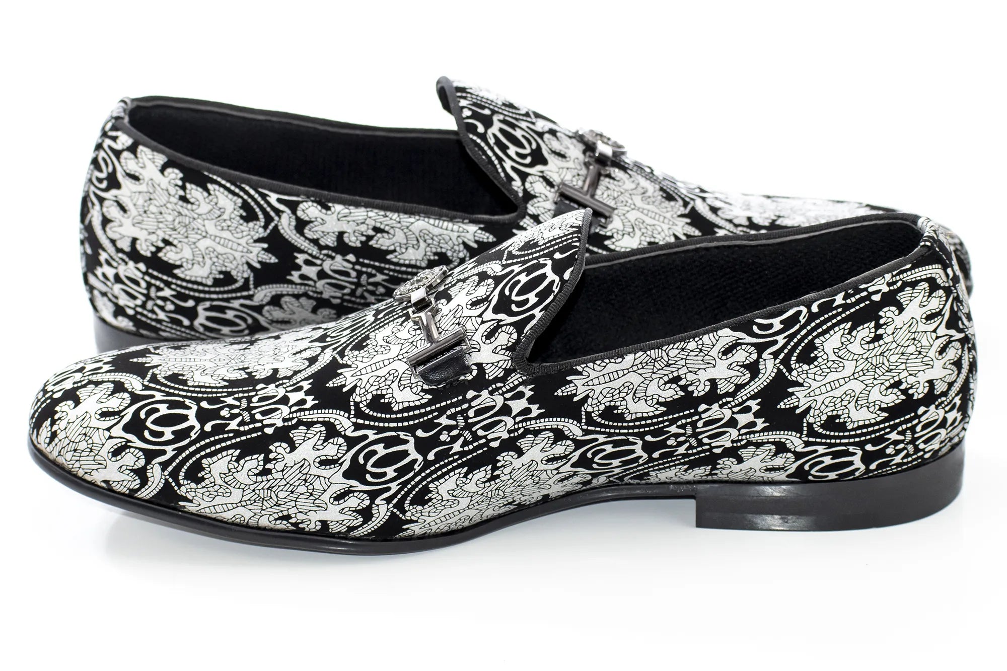 Silver Patterned Designer Bit Loafer