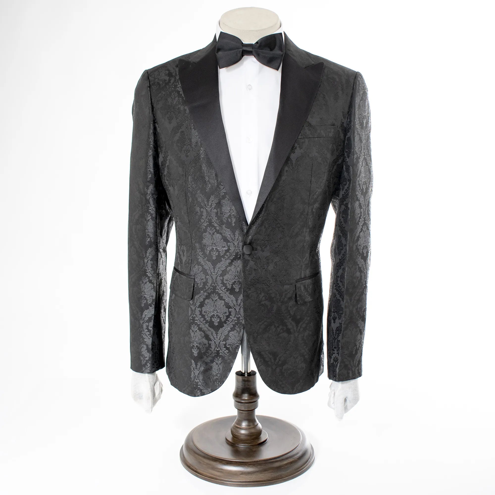 Black Damask Slim-Fit Jacket