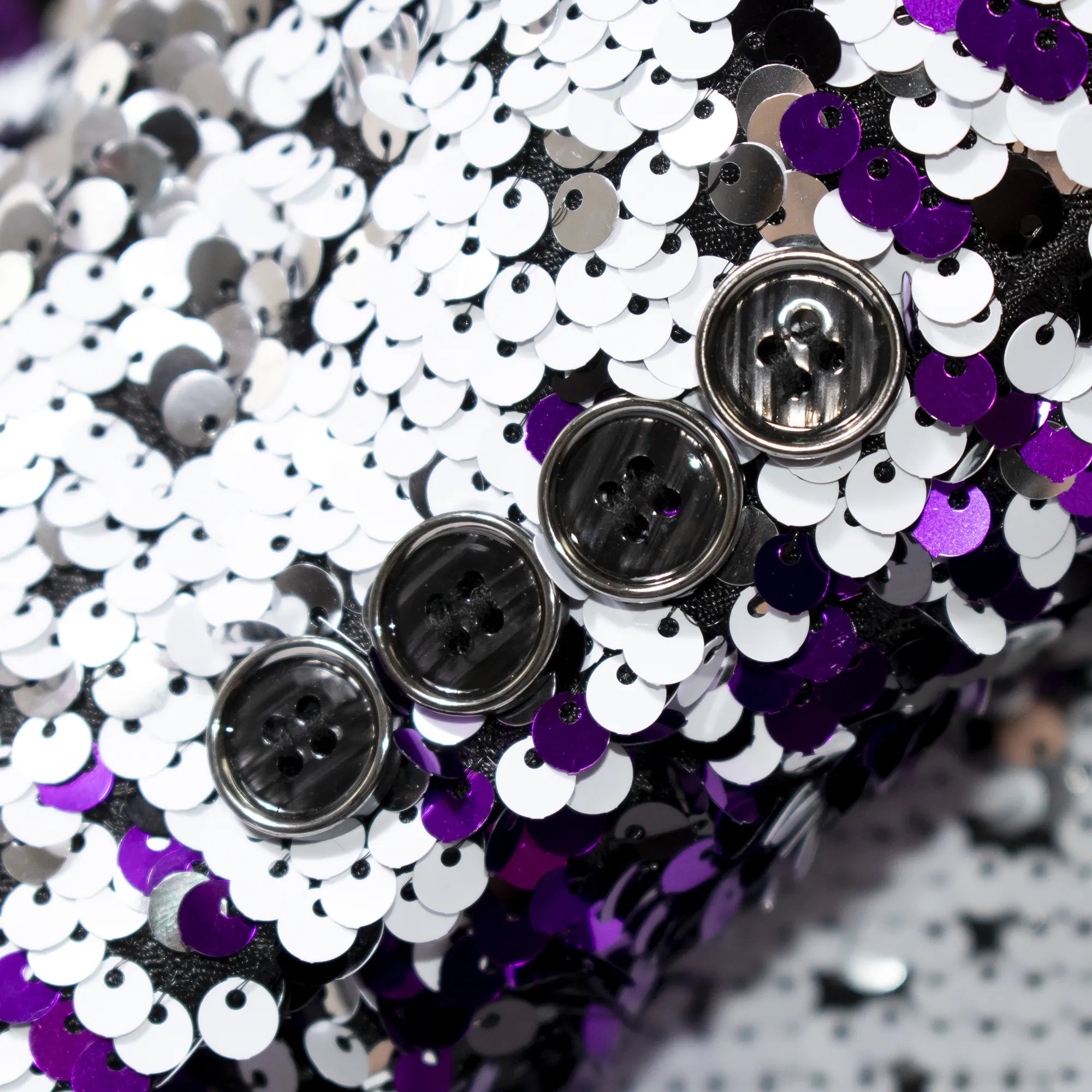 Purple and White Sequined Slim-Fit Dinner Jacket