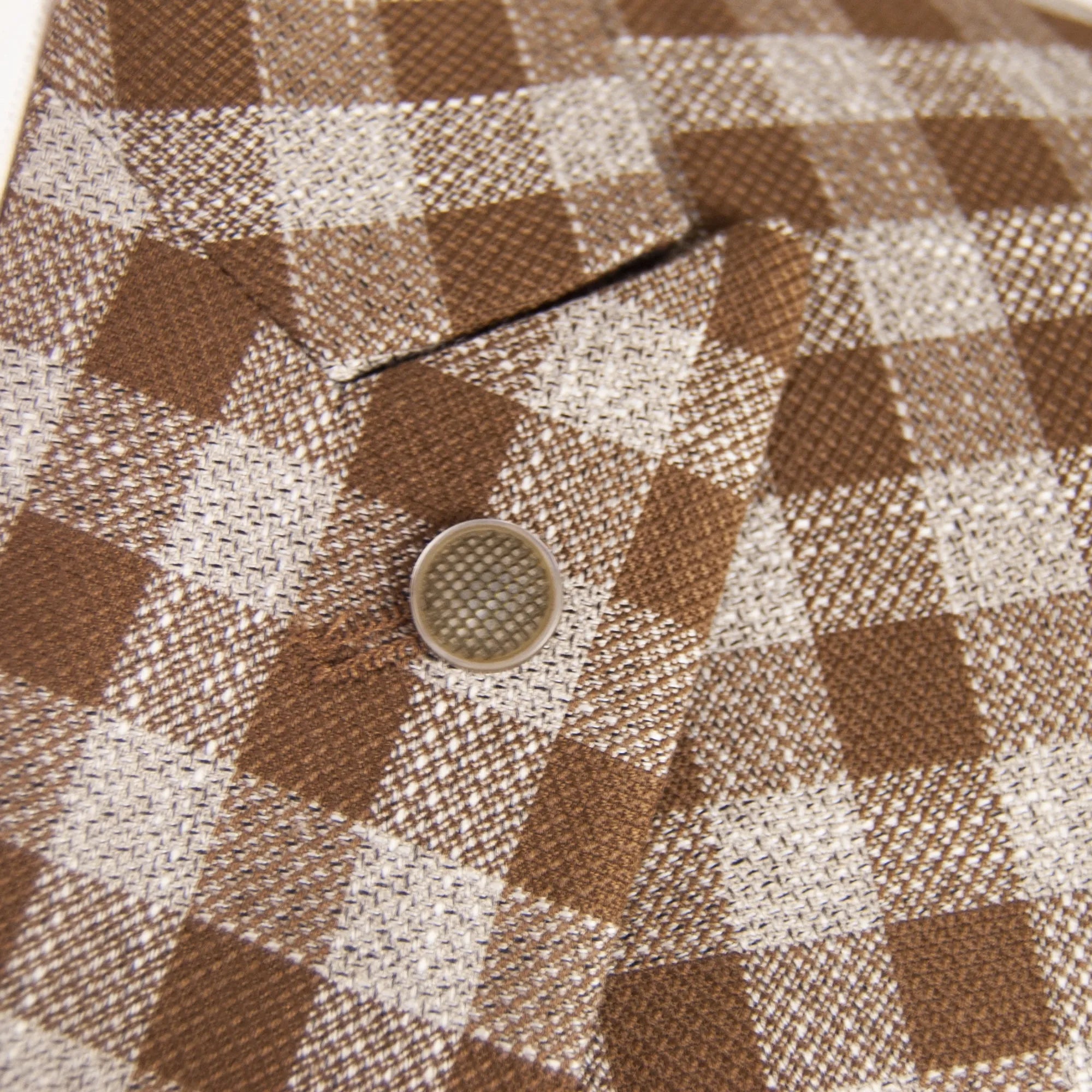 Brown Plaid 3-Piece Slim-Fit Suit