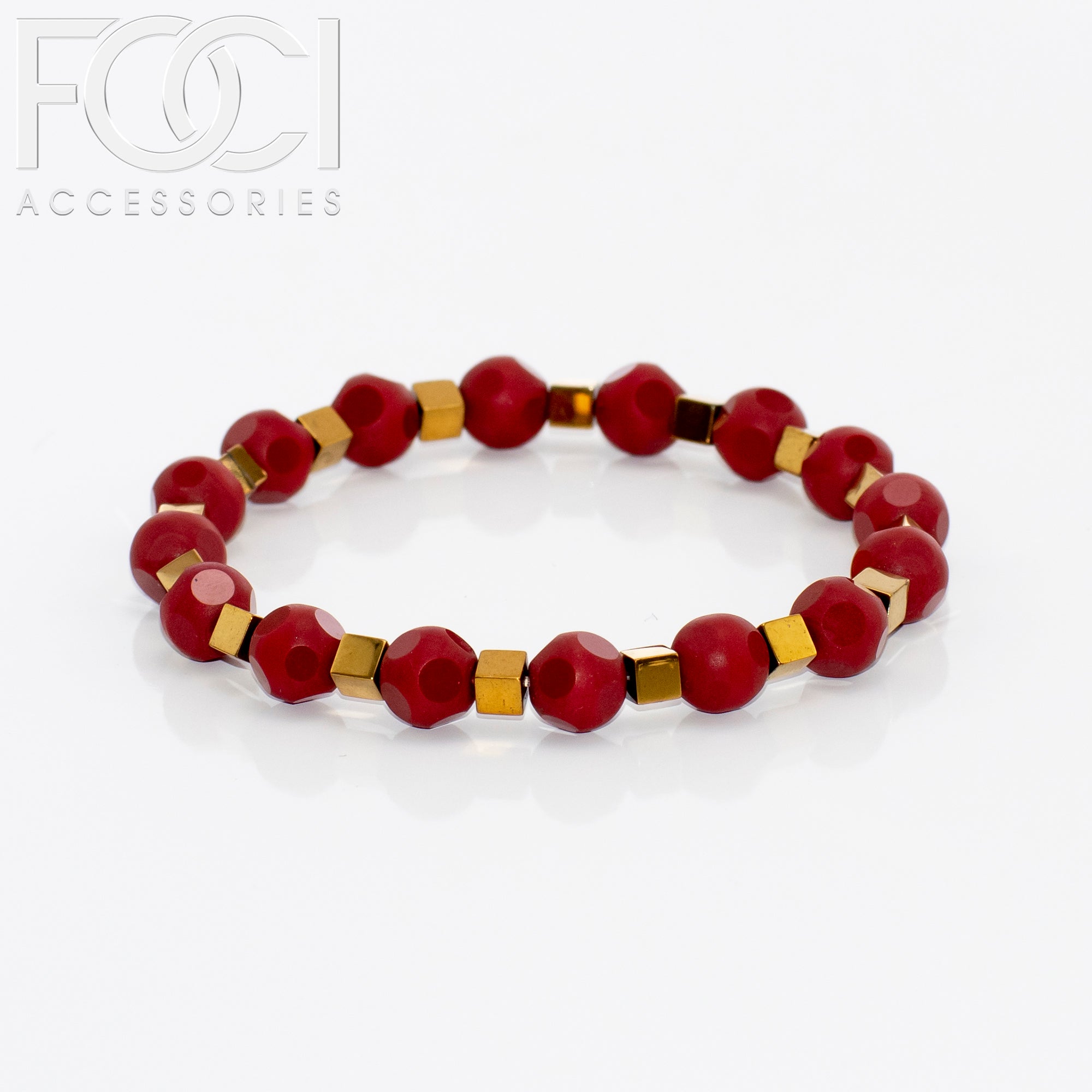 Unisex Large Bead and Metal Spacers Bracelet