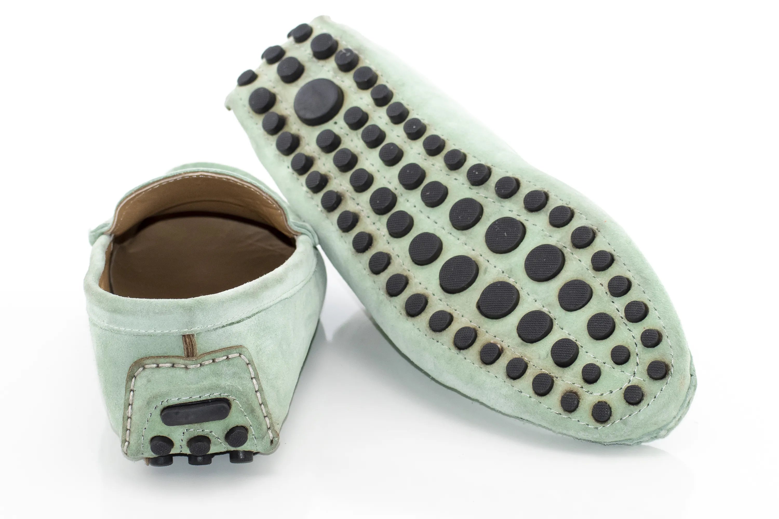 Mint Suede Penny Loafer - Back, Sole
