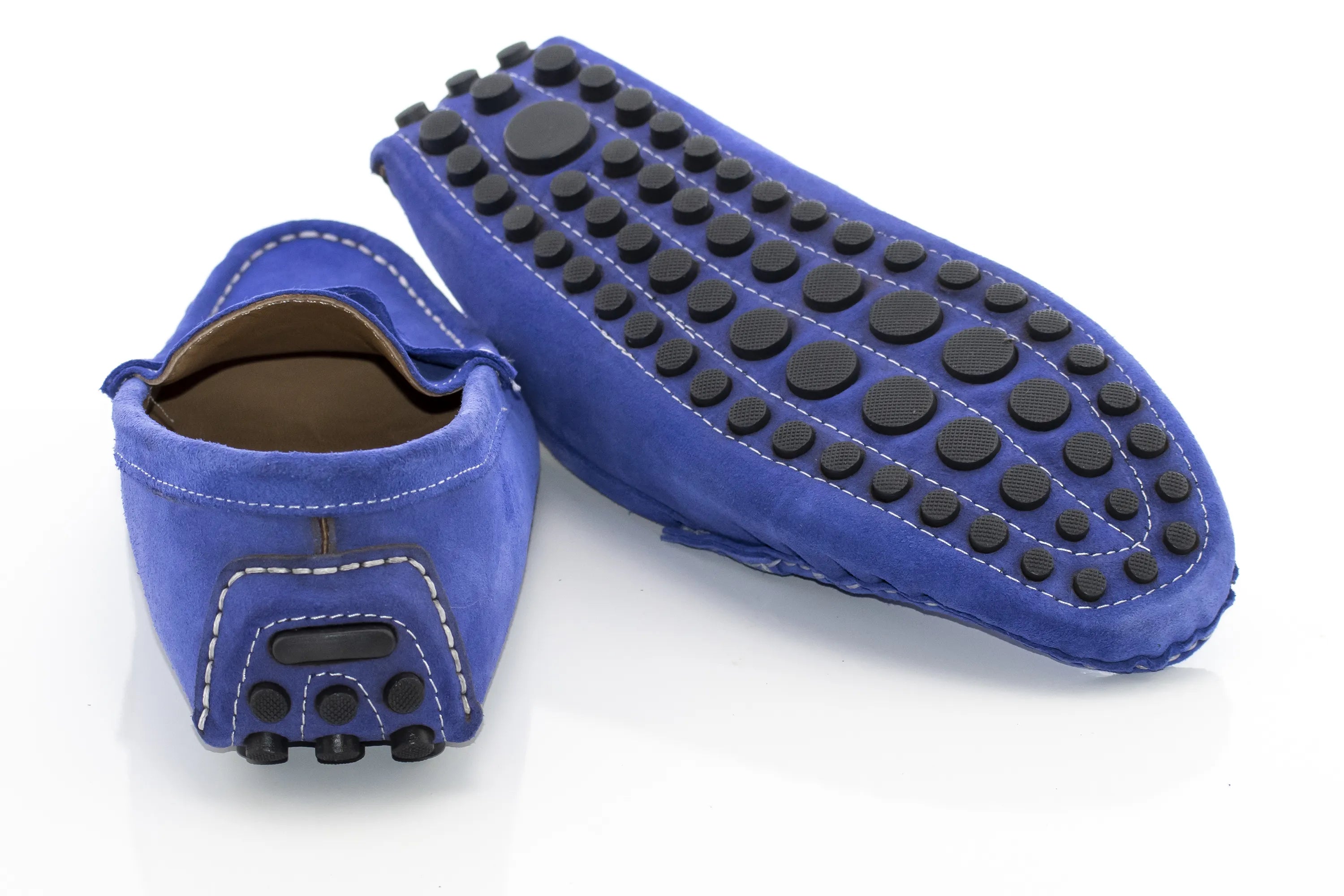 Sax-Blue Suede Penny Loafer Driver