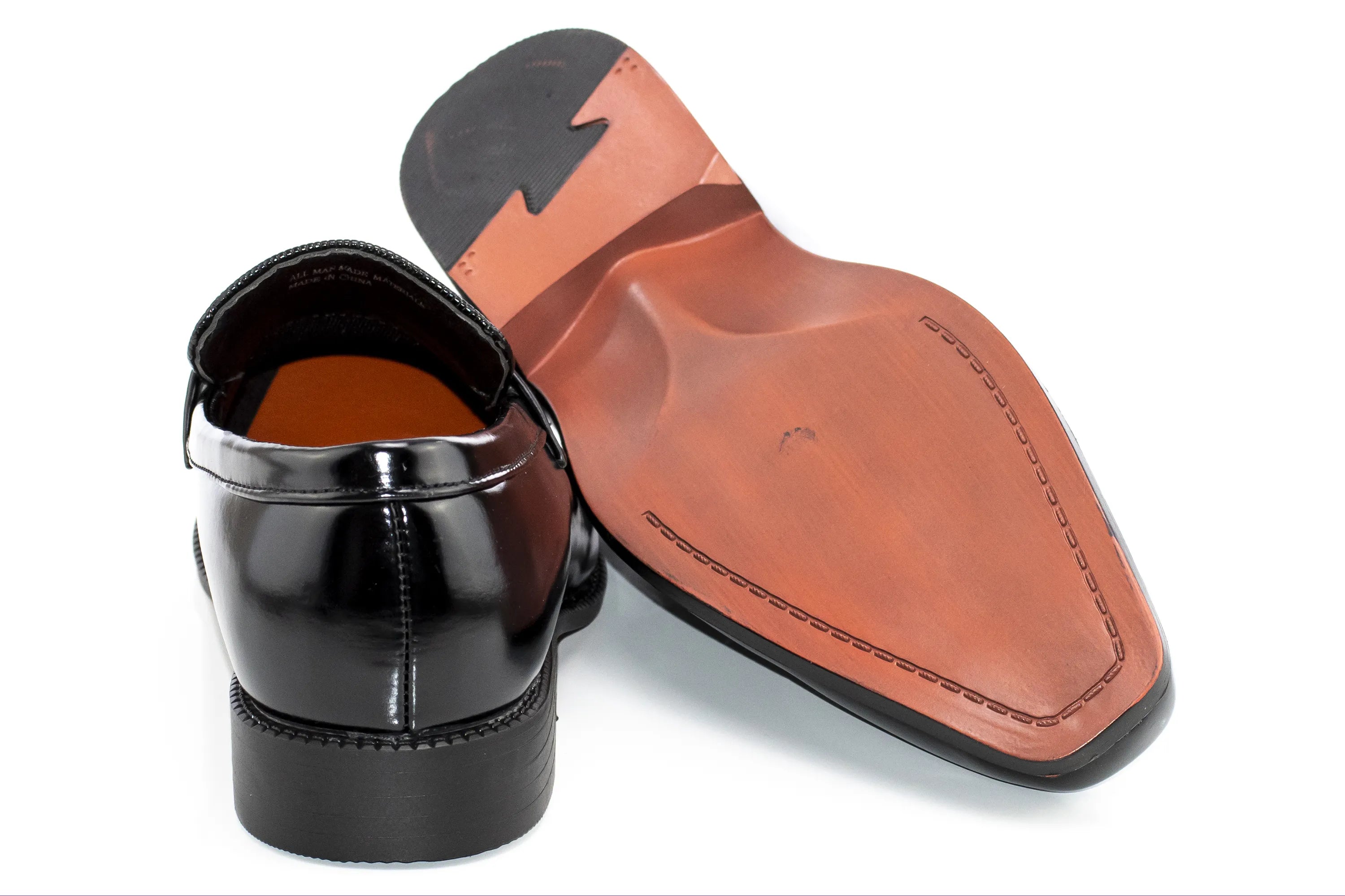 Men's Black PU Leather Bit-Loafer Dress Shoe