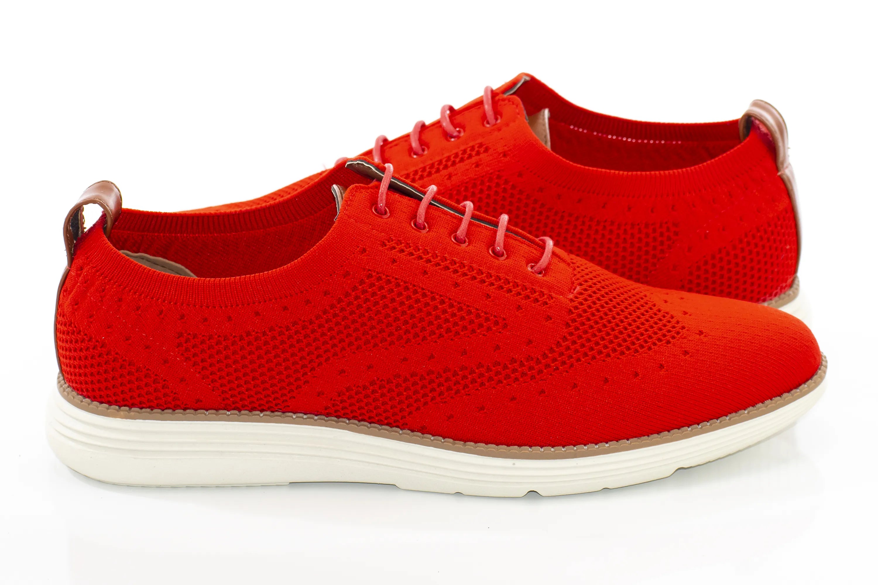 Men's White And Red Oxford Lace Dress Sneaker