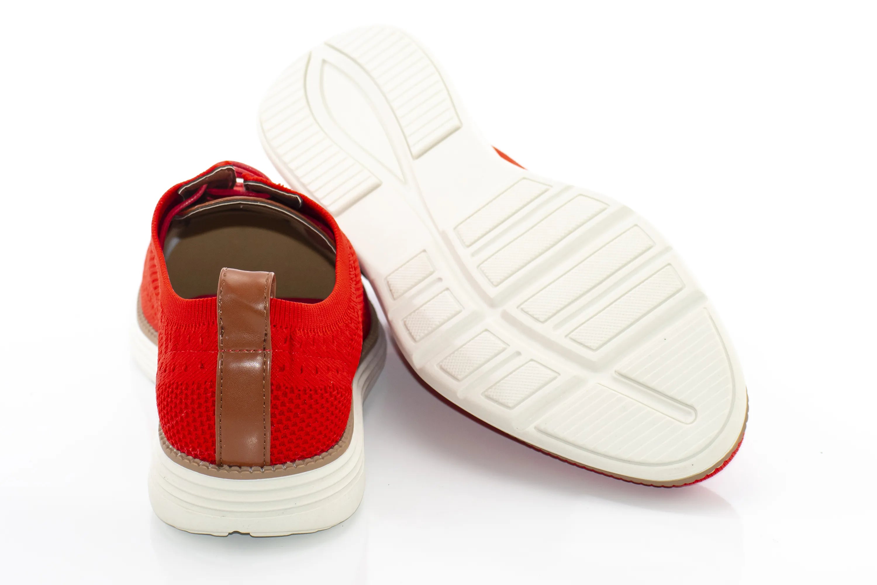 Men's White And Red Oxford Lace Dress Sneaker