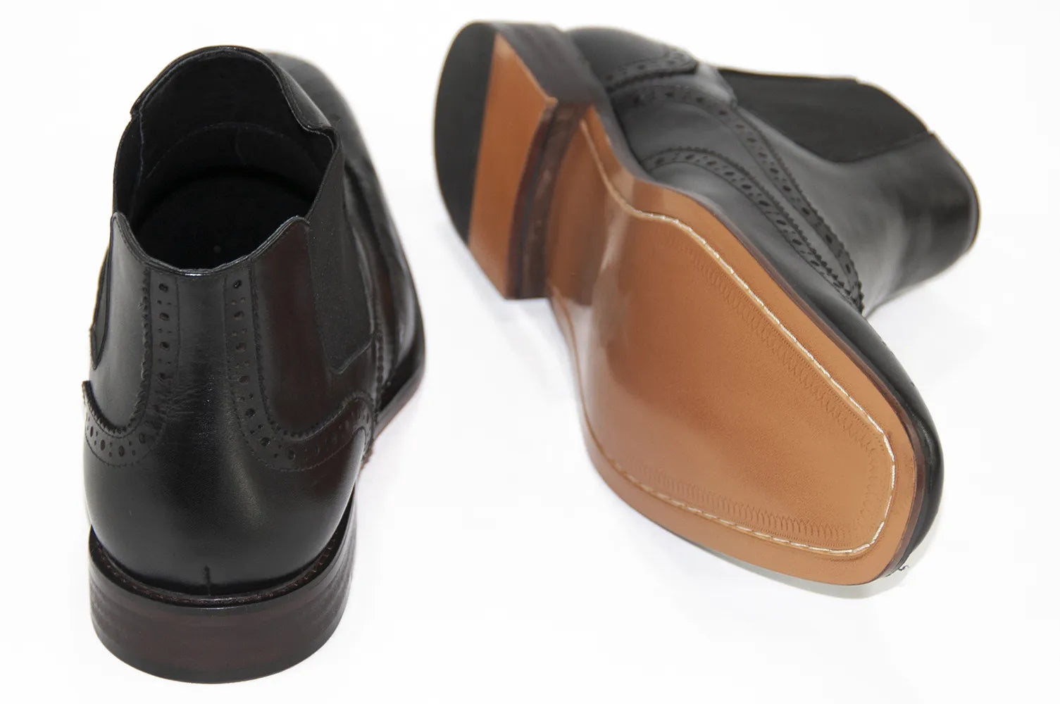 Black Wingtip Chelsea Dress Boot