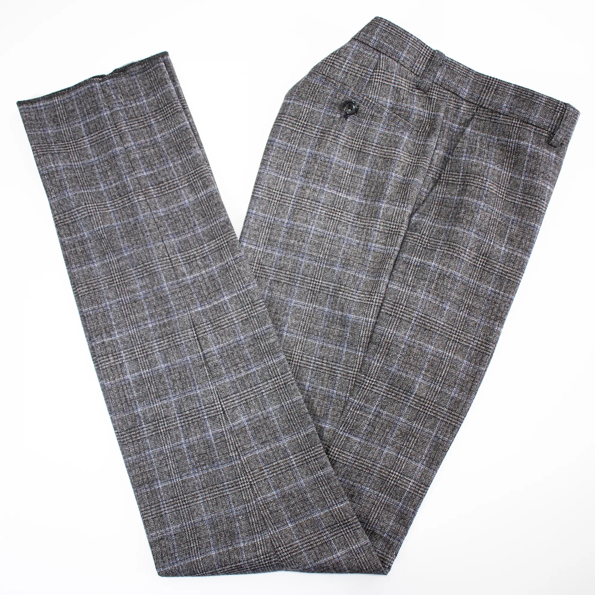 Charcoal Plaid 3-Piece Slim-Fit Suit With Notch Lapels