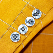 Men's Copper Checked 3-Piece Tailored-Fit Suit - Button Cuffs