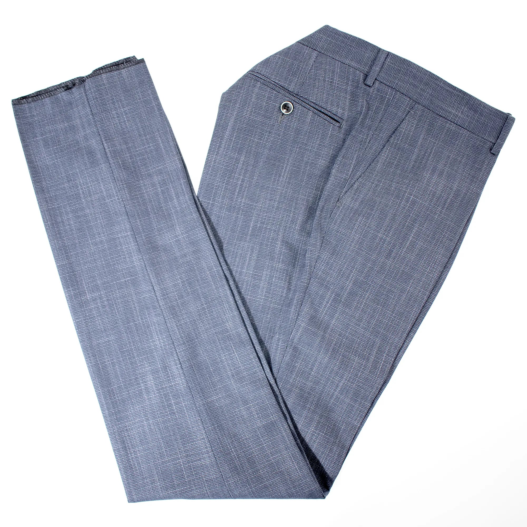 Charcoal And Burgundy Windowpane 3-Piece Slim-Fit Suit