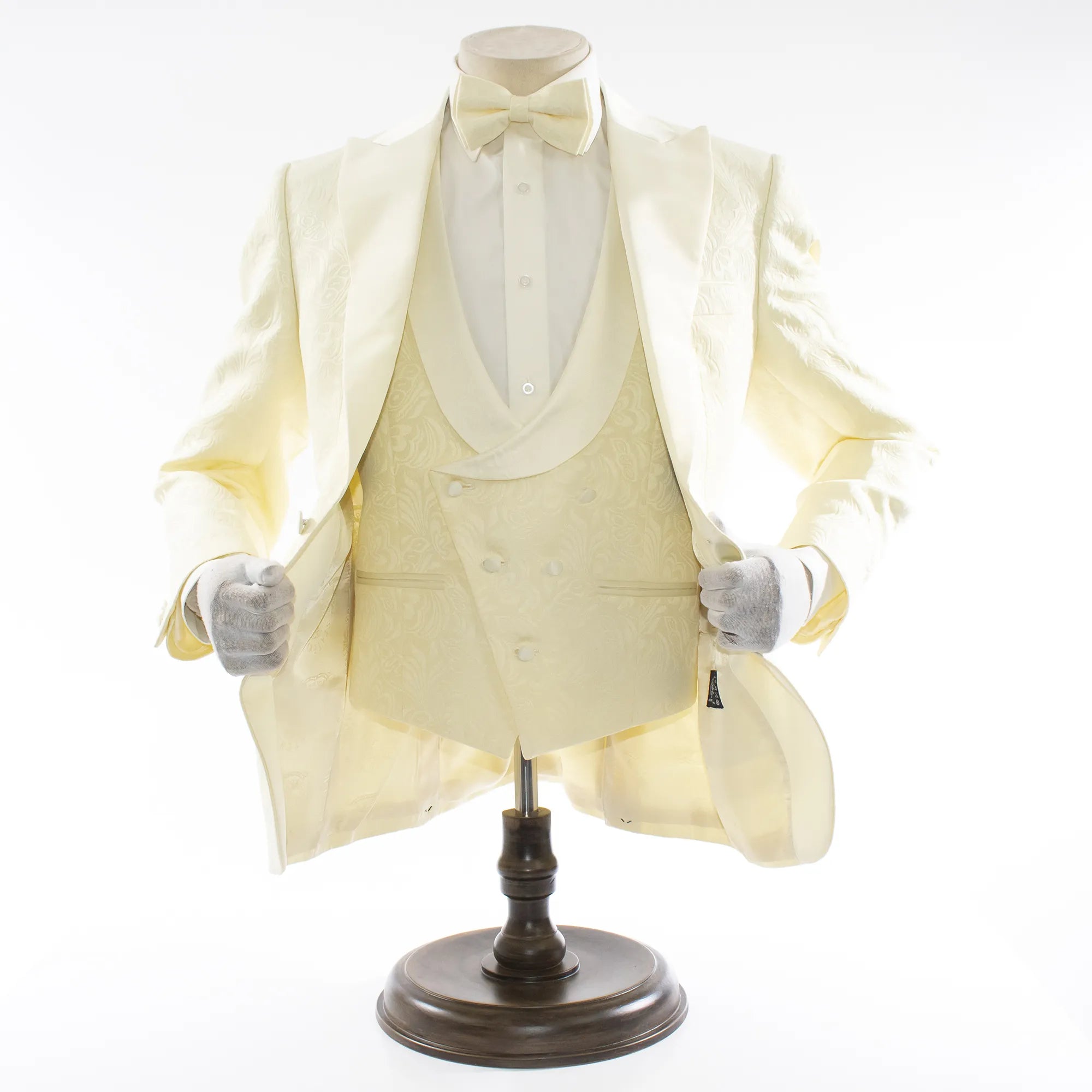 Men's Off White 3-Piece Floral Tuxedo