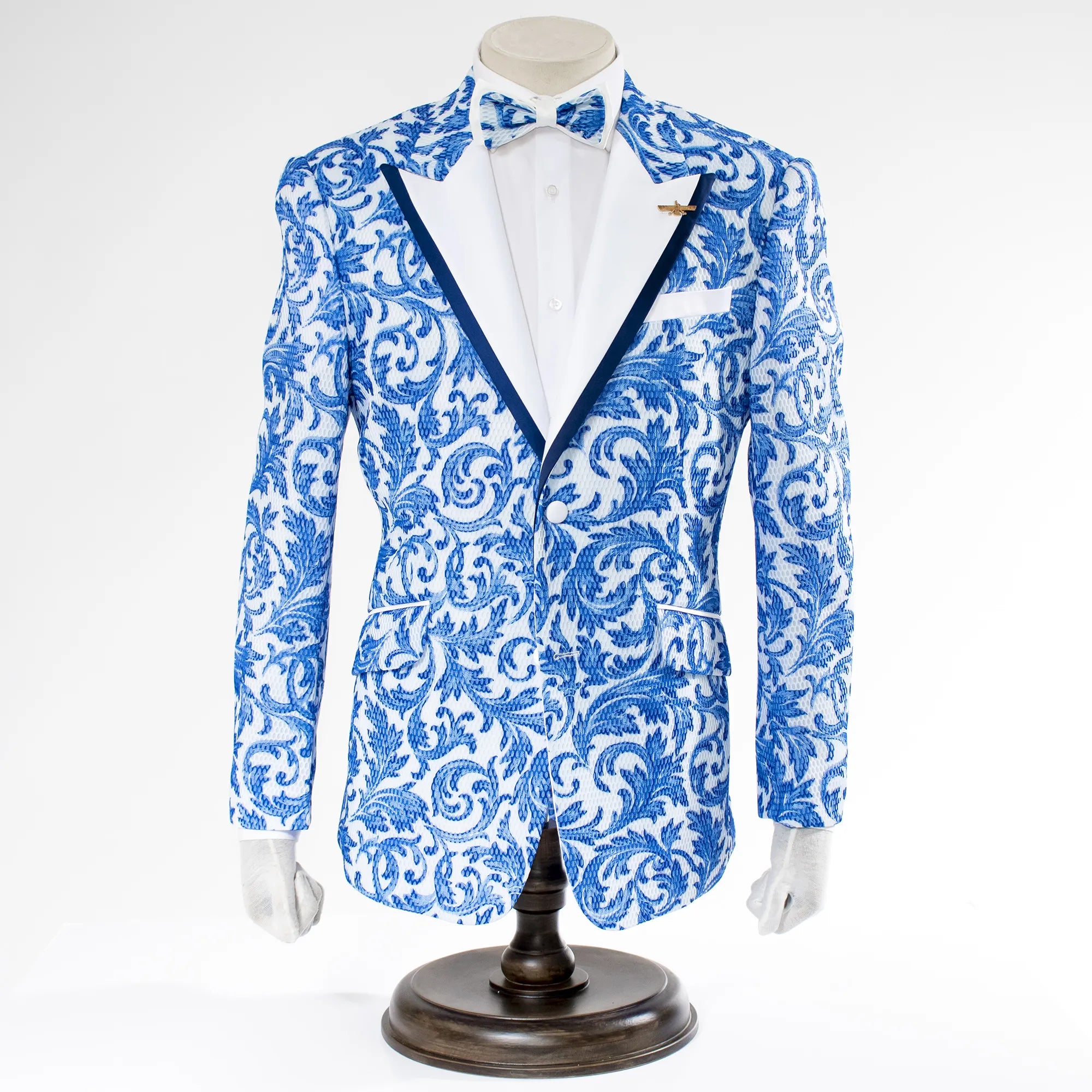 Blue Damask Mesh Dinner Jacket