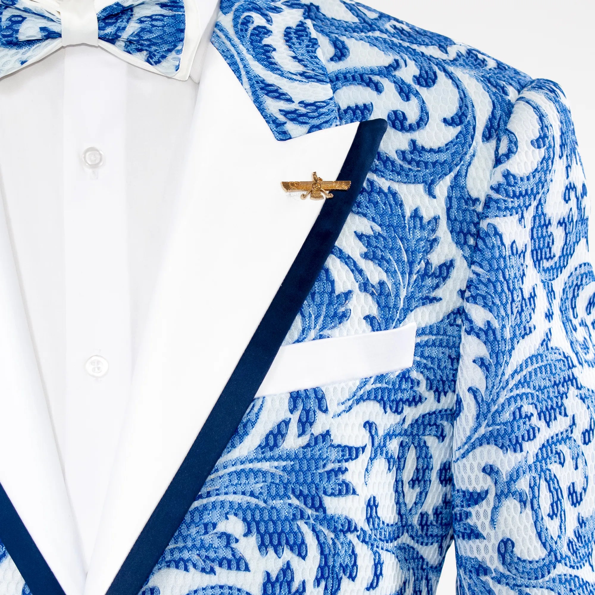 Blue Damask Mesh Dinner Jacket