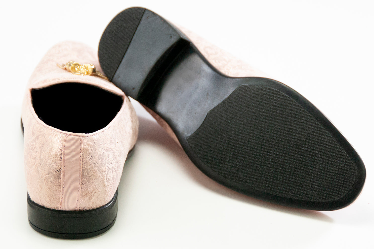 Men's Pink Paisley Loafer - Back, Sole