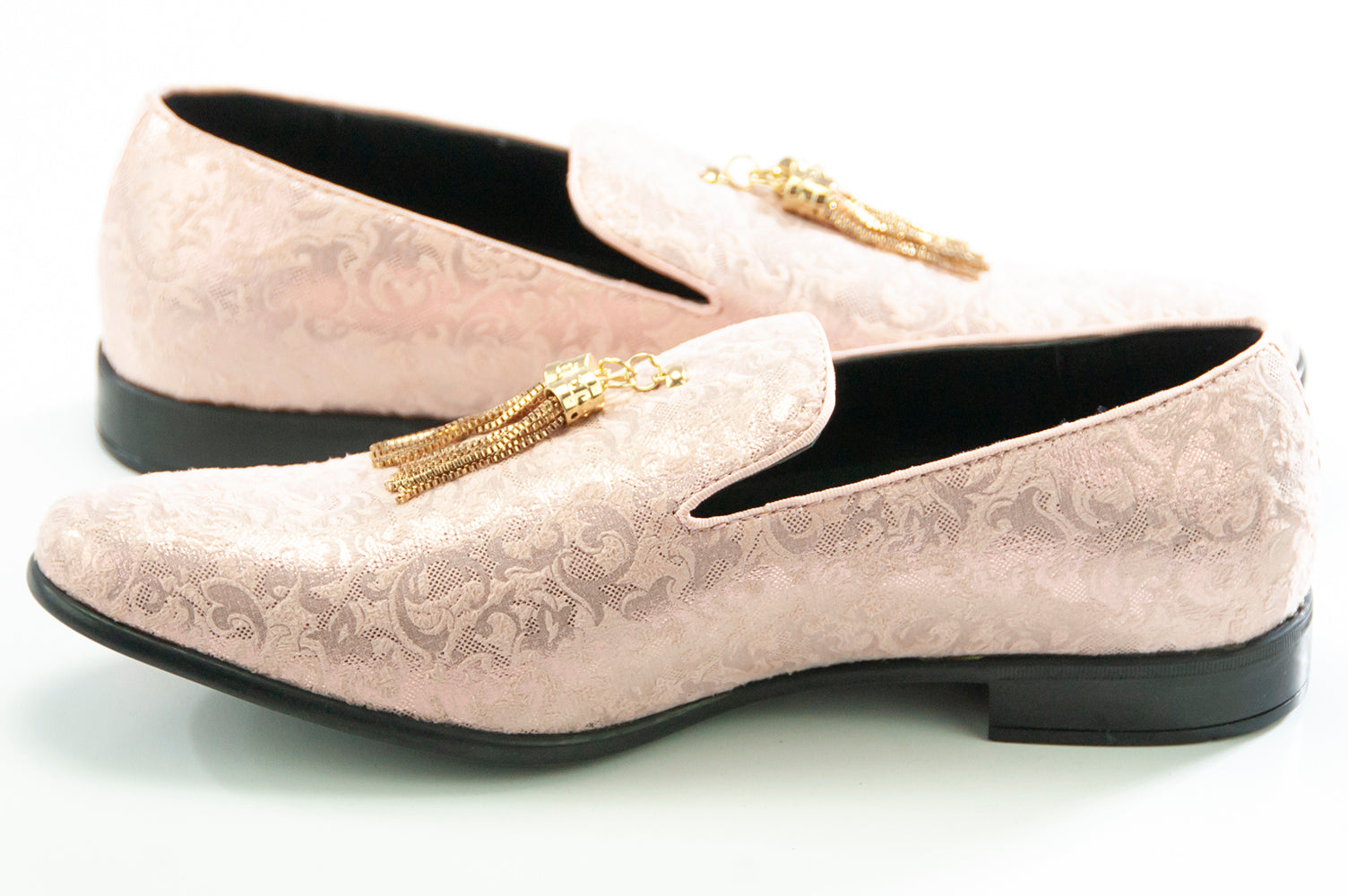 Men's Pink Paisley Loafer - Quarter, Heel