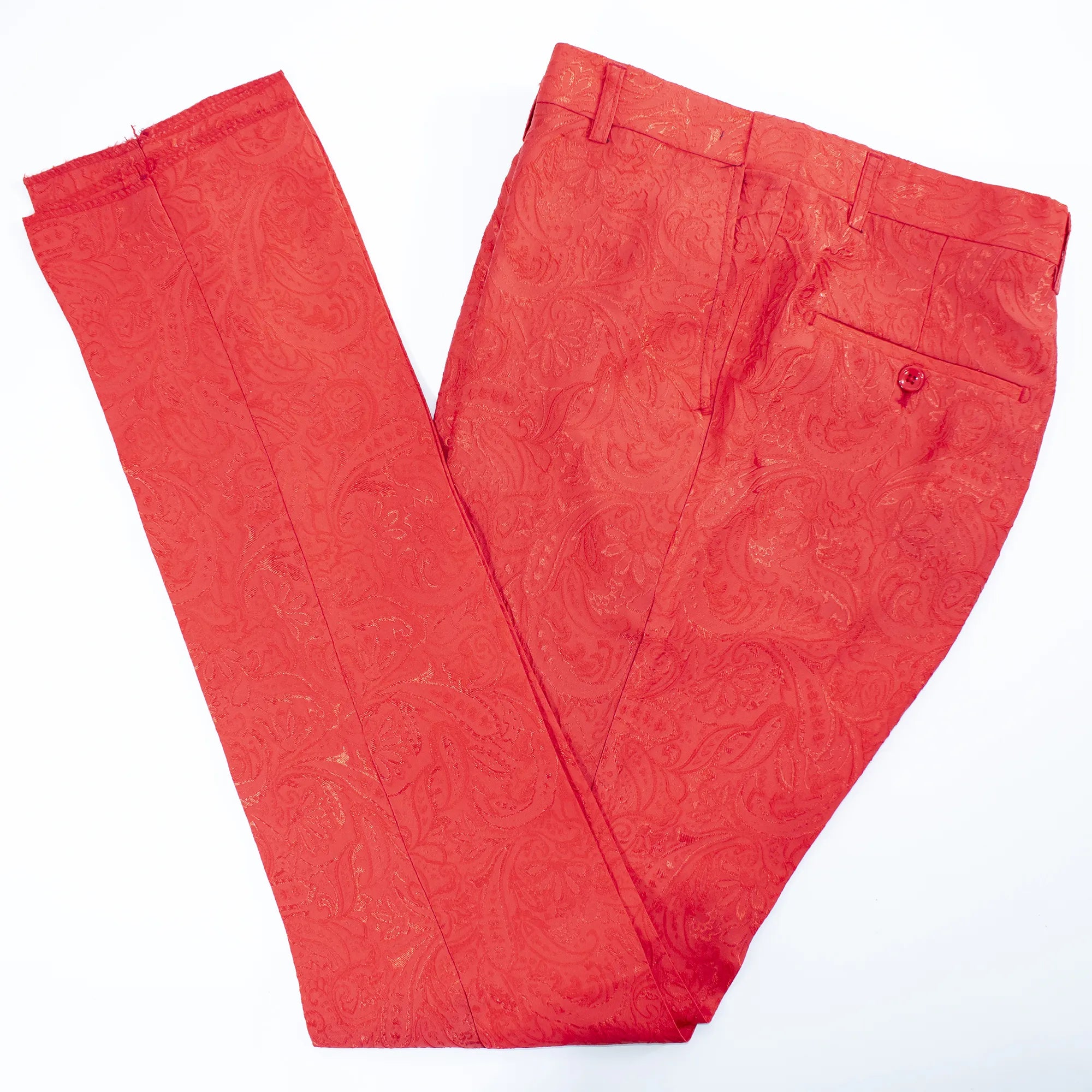 Men's Red 3-Piece Tuxedo With Rhinestones