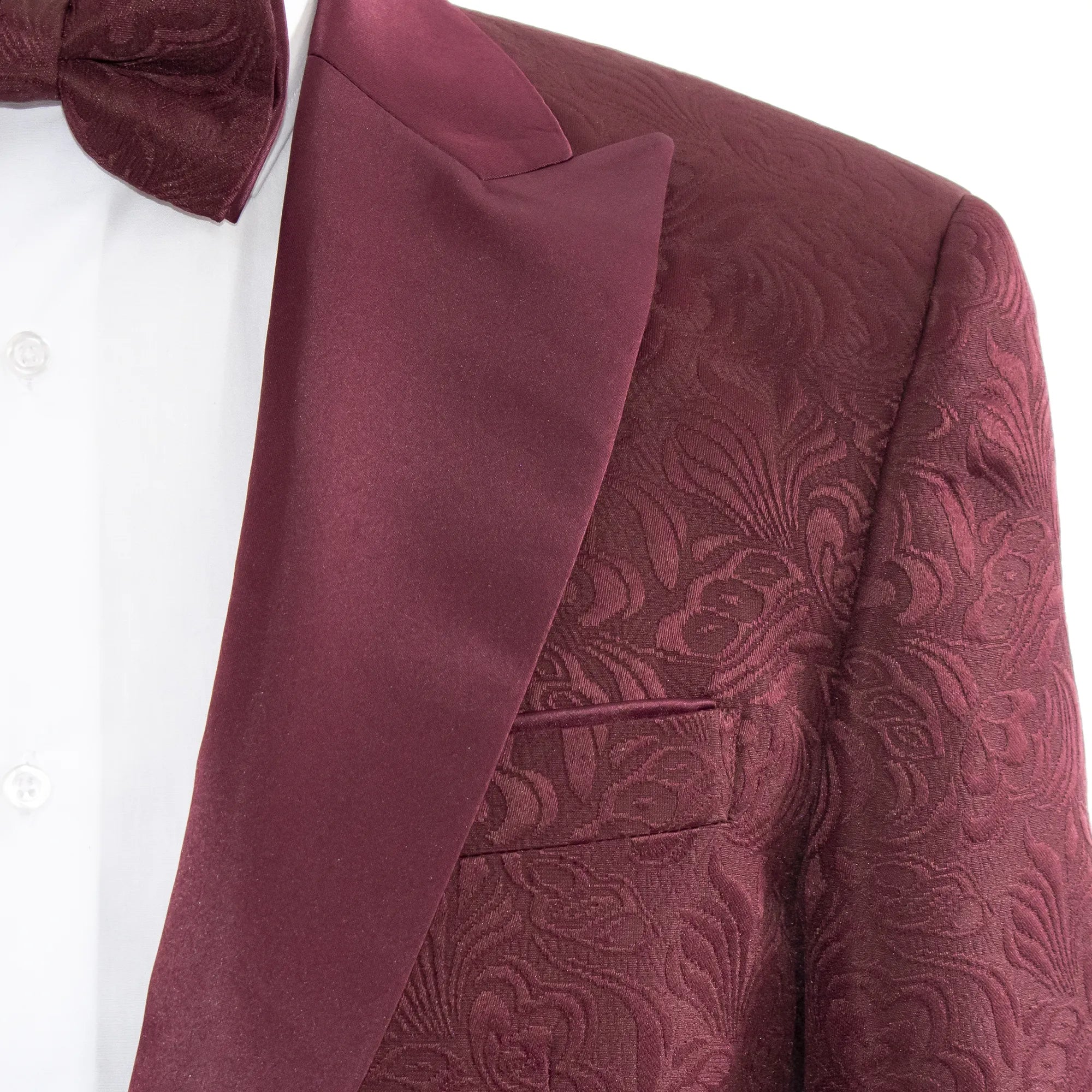 Men's Burgundy 3-Piece Tuxedo