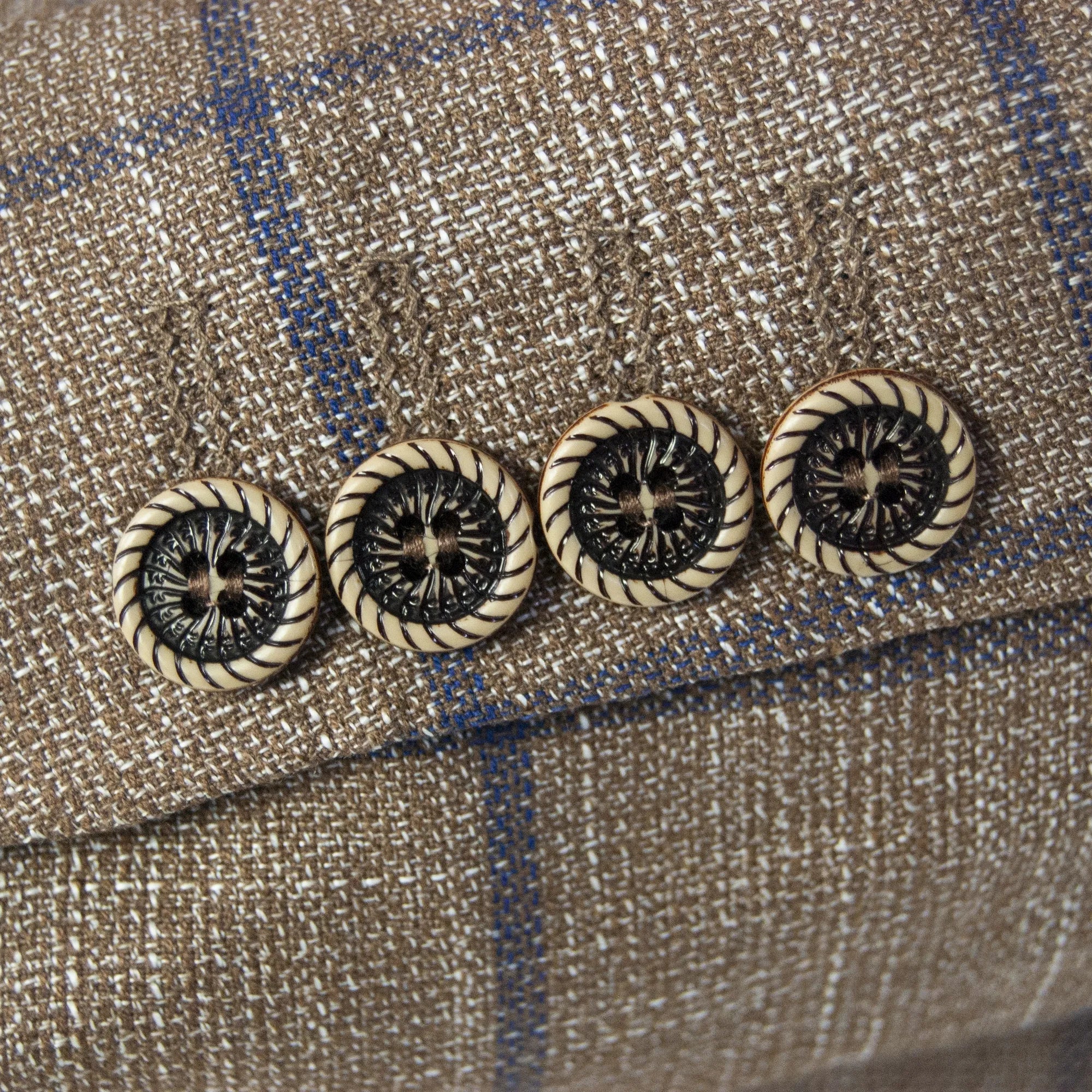 Brown Checked Designer 3-Piece Suit