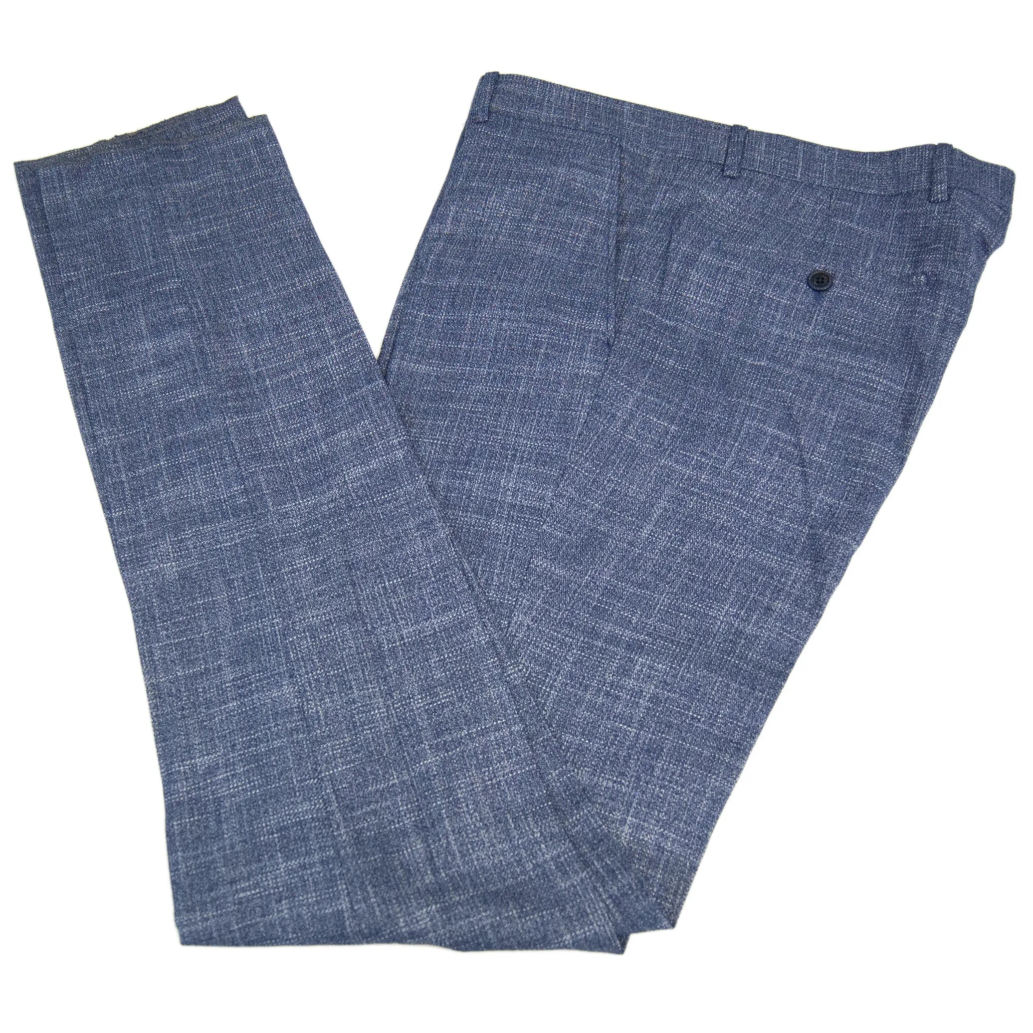 Blue and Rust Checked Designer 3-Piece Suit