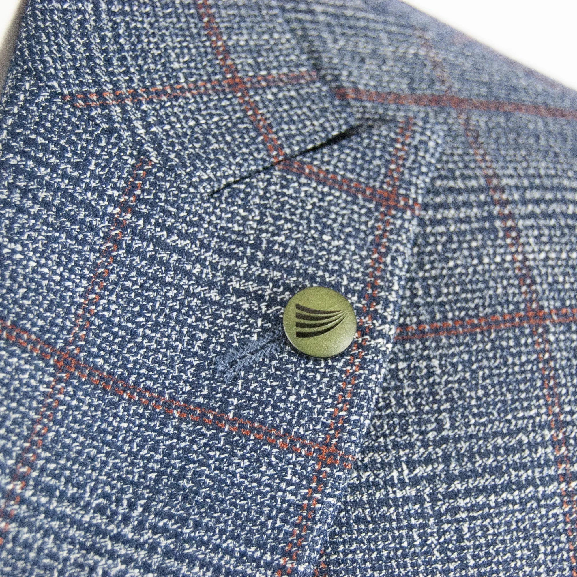 Blue and Rust Checked Designer 3-Piece Suit