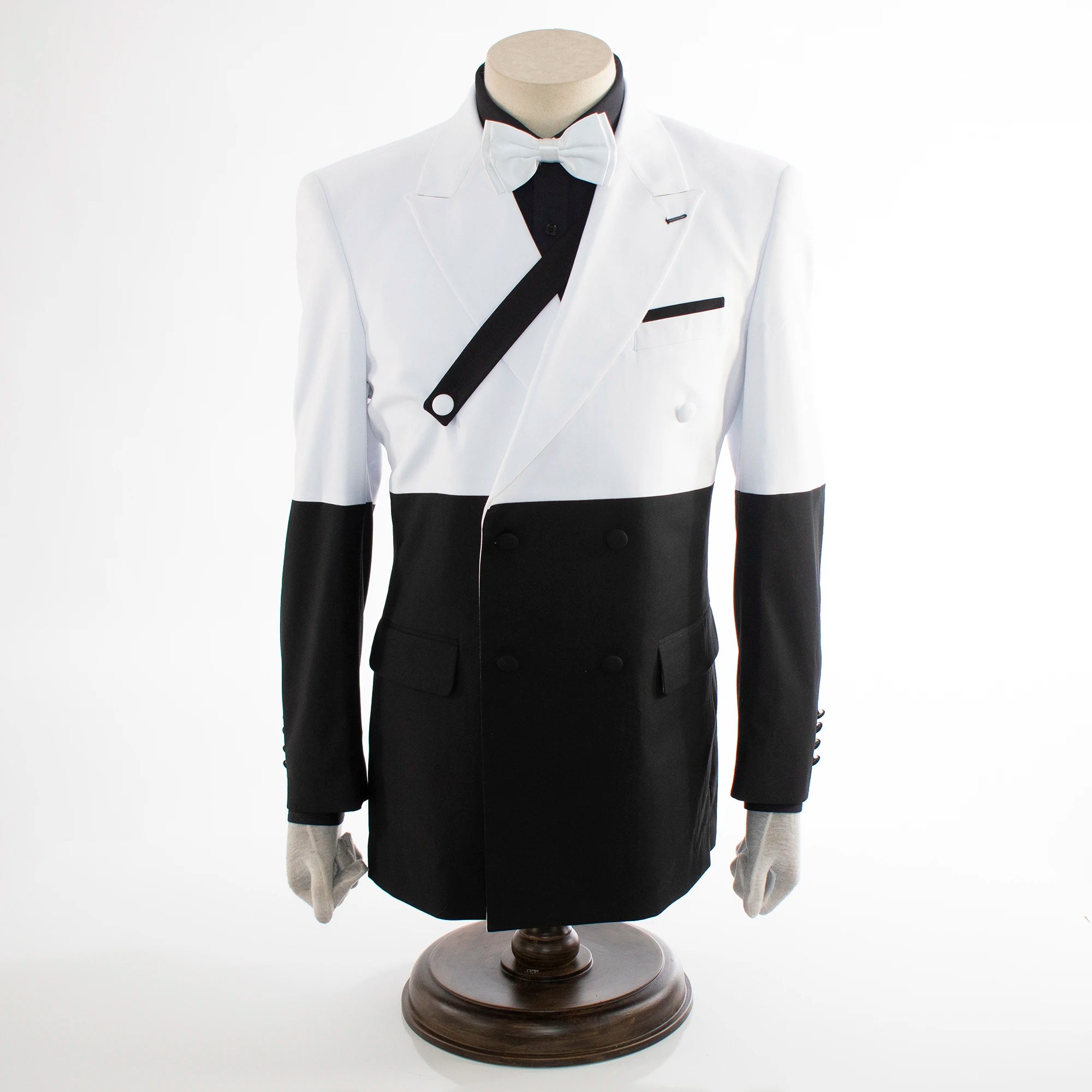 Men's Black And White Slim-Fit Suit