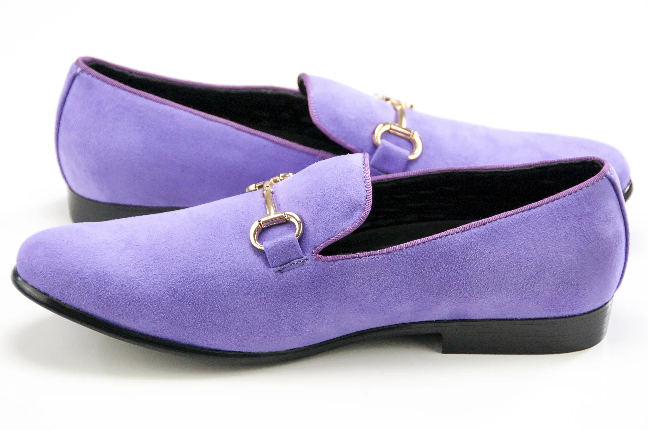 Men's Lavender Suede Leather Horsebit Dress Loafer Shoe