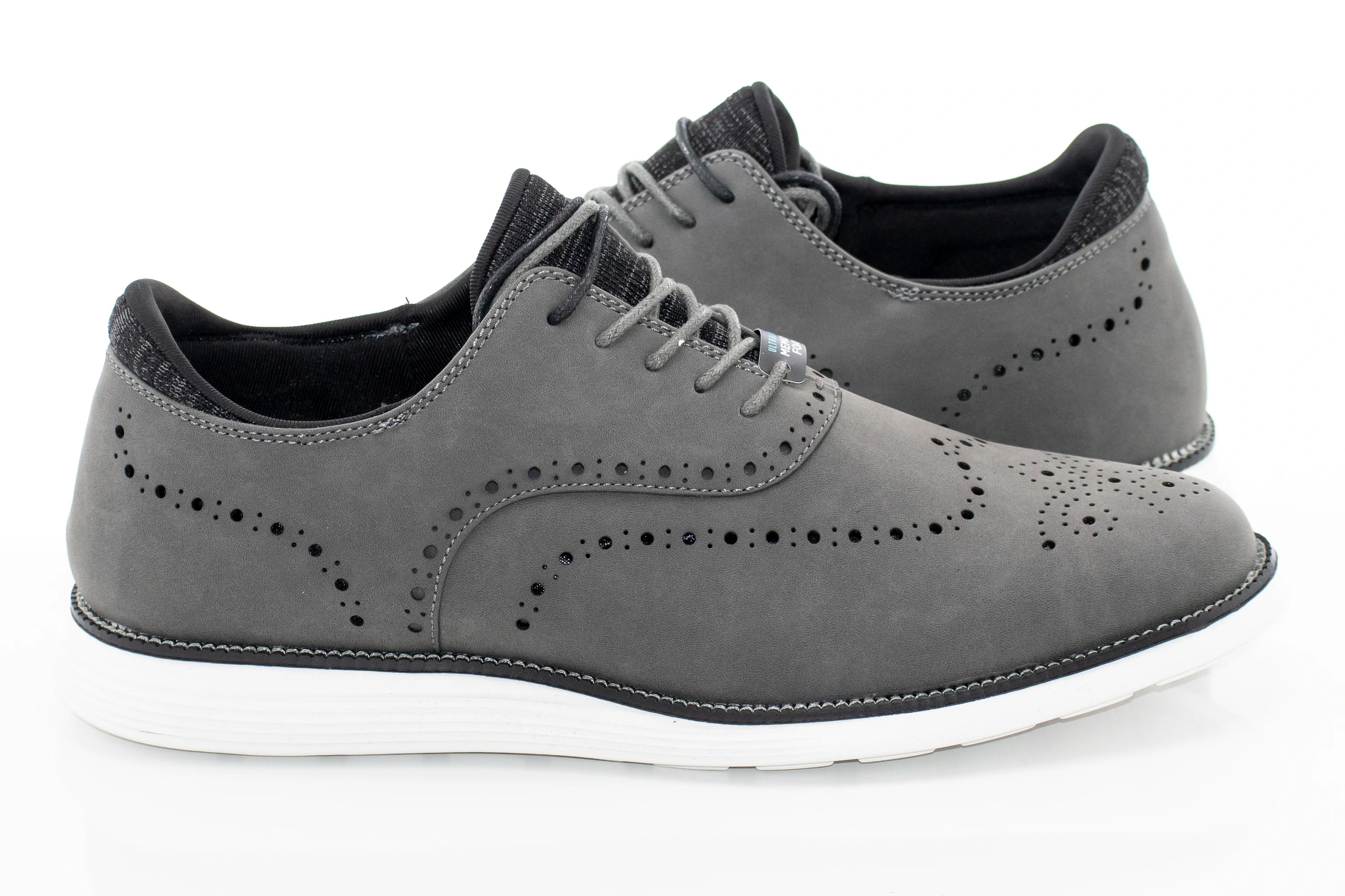 Gray Medallion-Toe Dress Sneaker