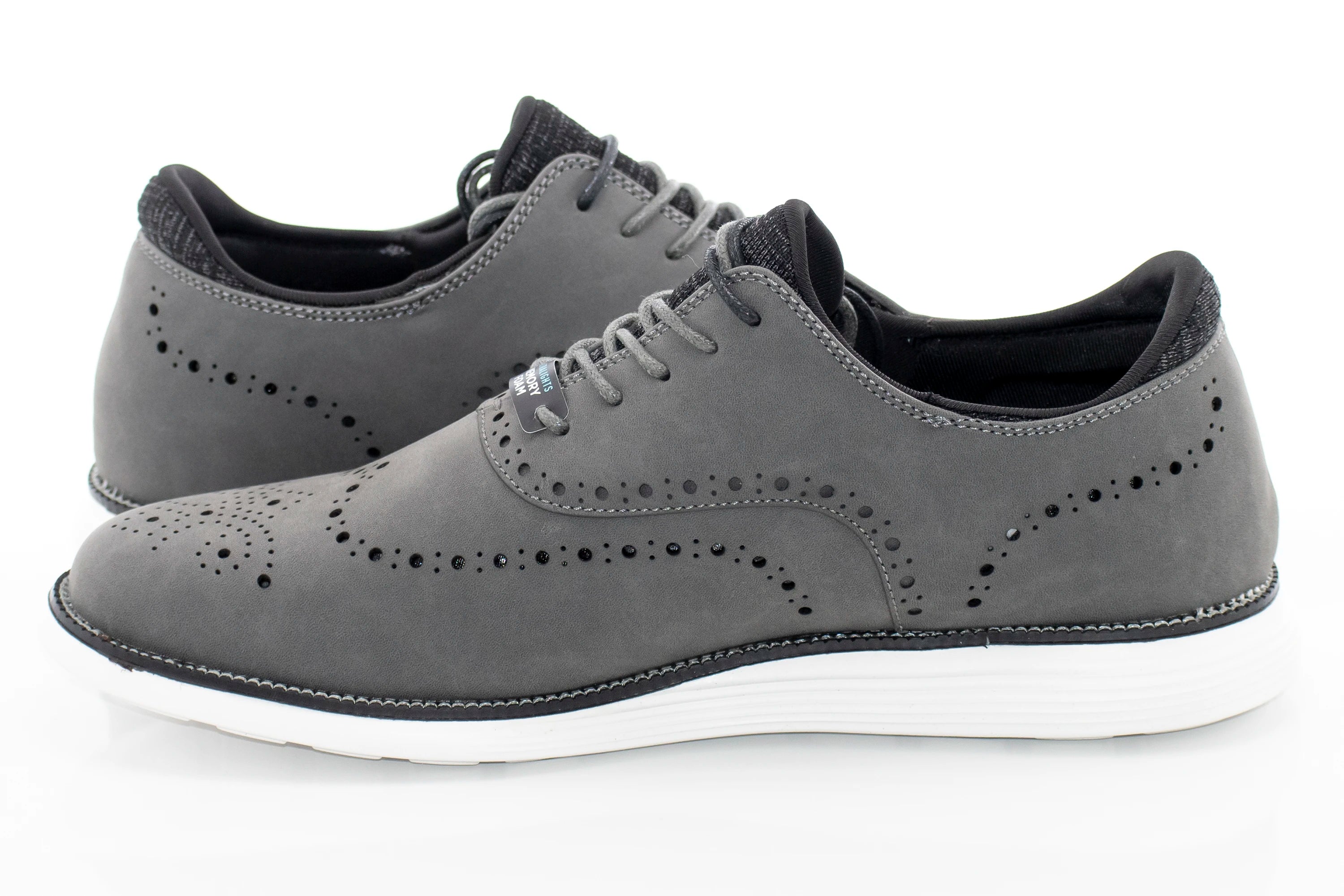 Gray Medallion-Toe Dress Sneaker