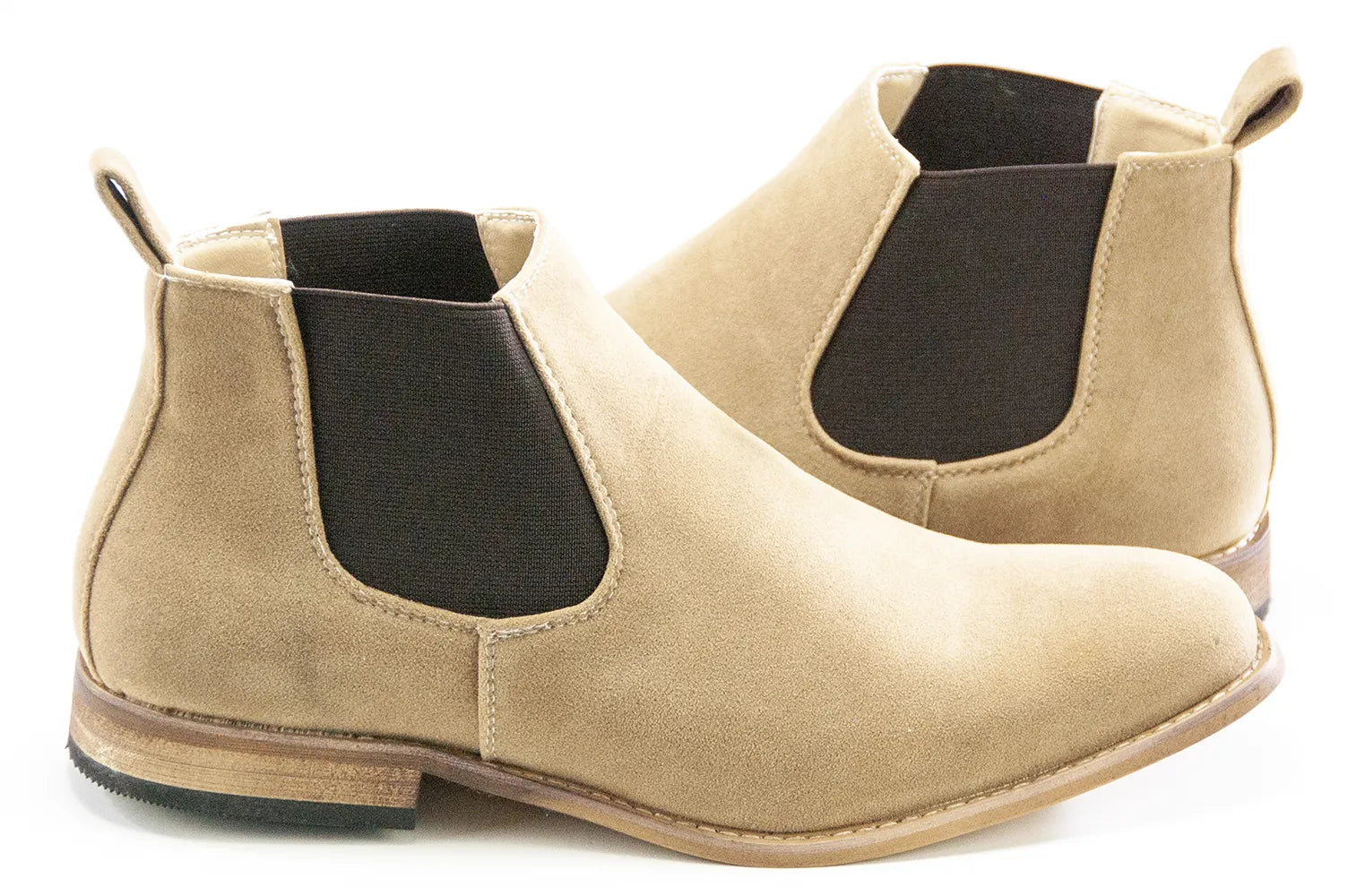 Men's Beige Suede Leather Chelsea Boot