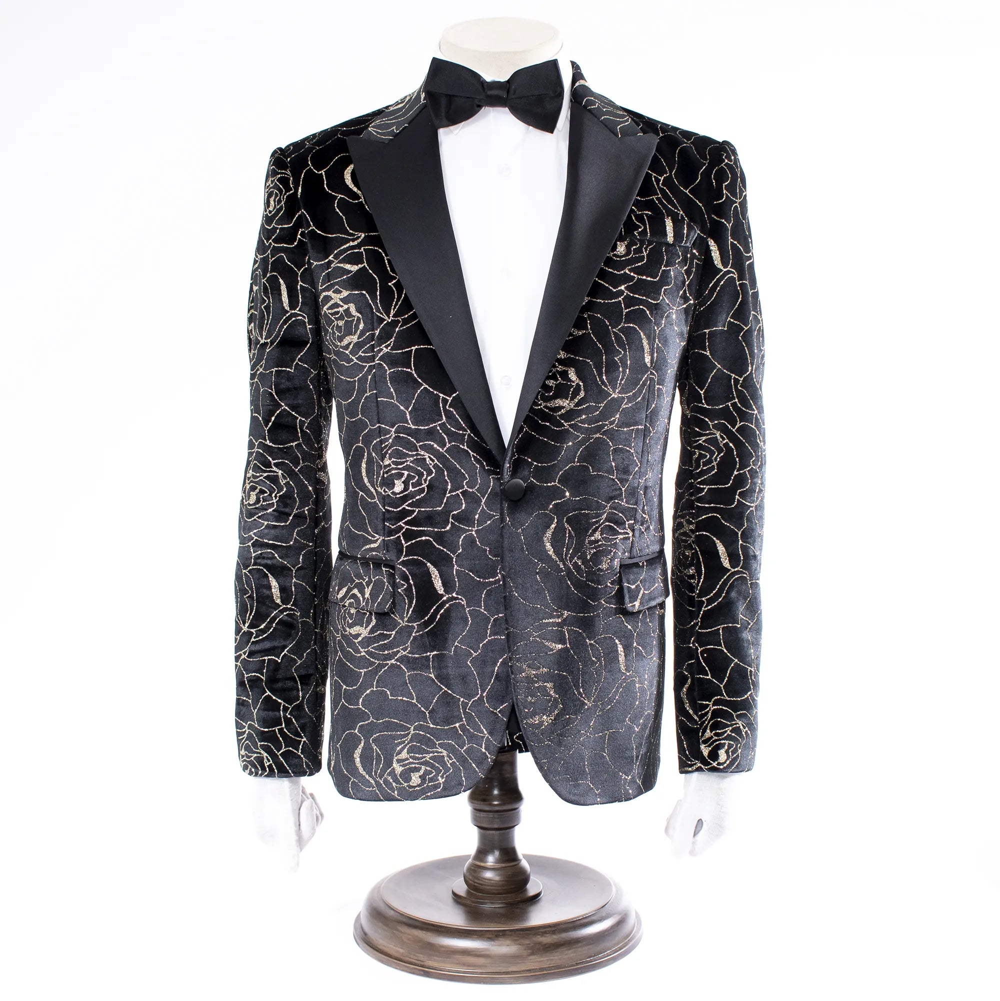 Black Gold Floral Tailored-Fit Jacket