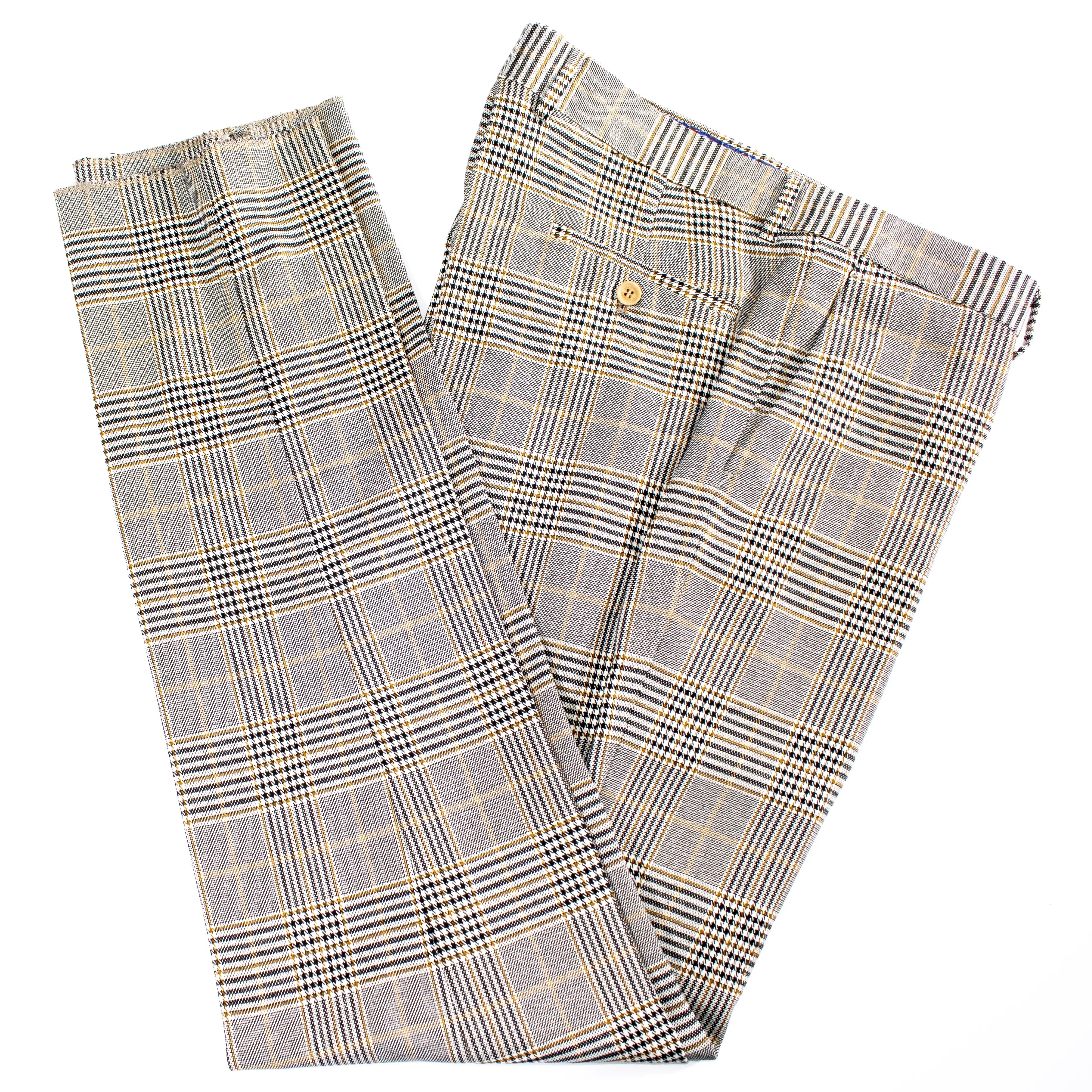Camel Glen Plaid 3-Piece Tailored-Fit Suit