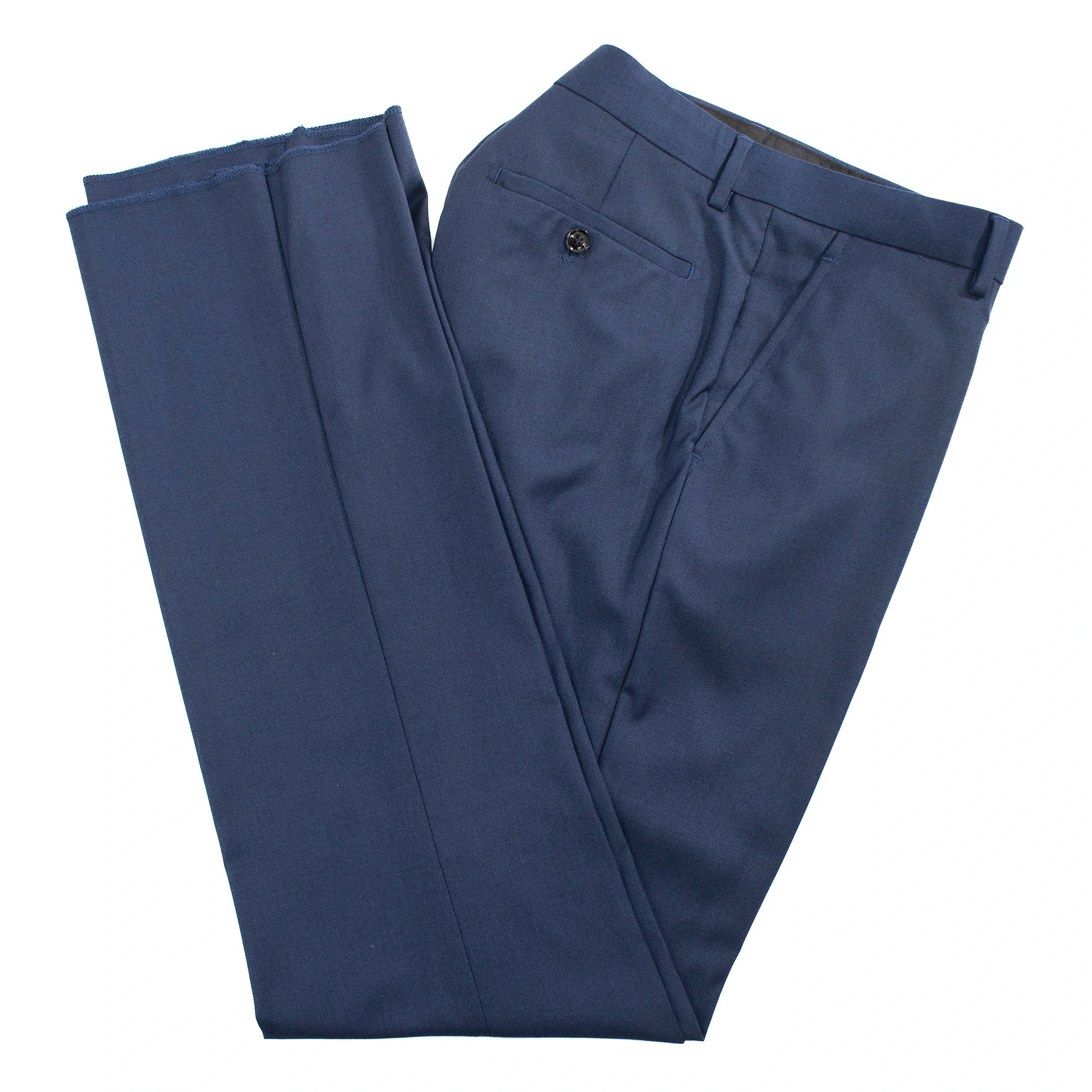 Navy 3-Piece Modern-Fit Wool Suit With Peak Lapels
