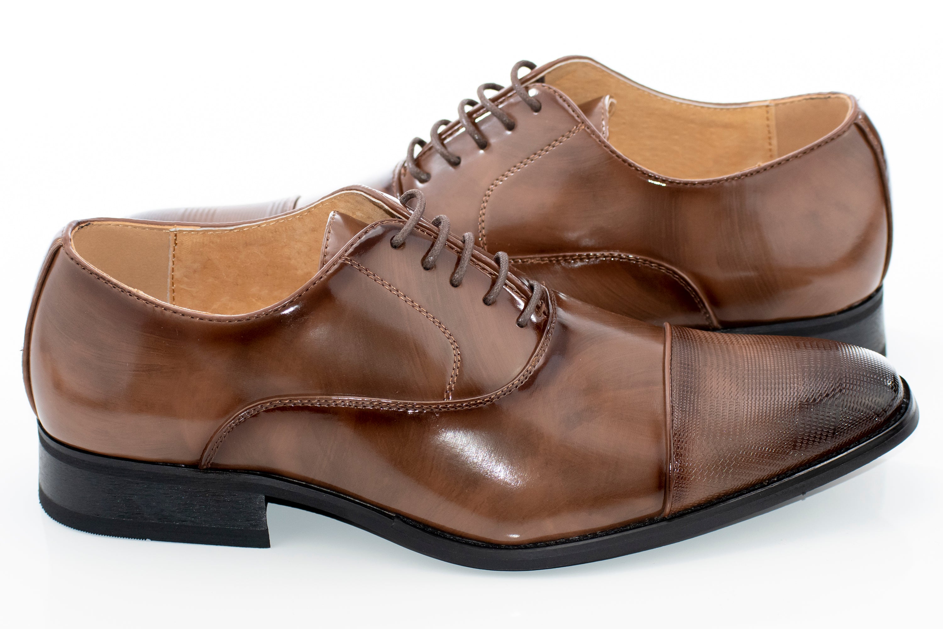 Men's Brown Leather Cap-Toe Oxford Dress Shoe