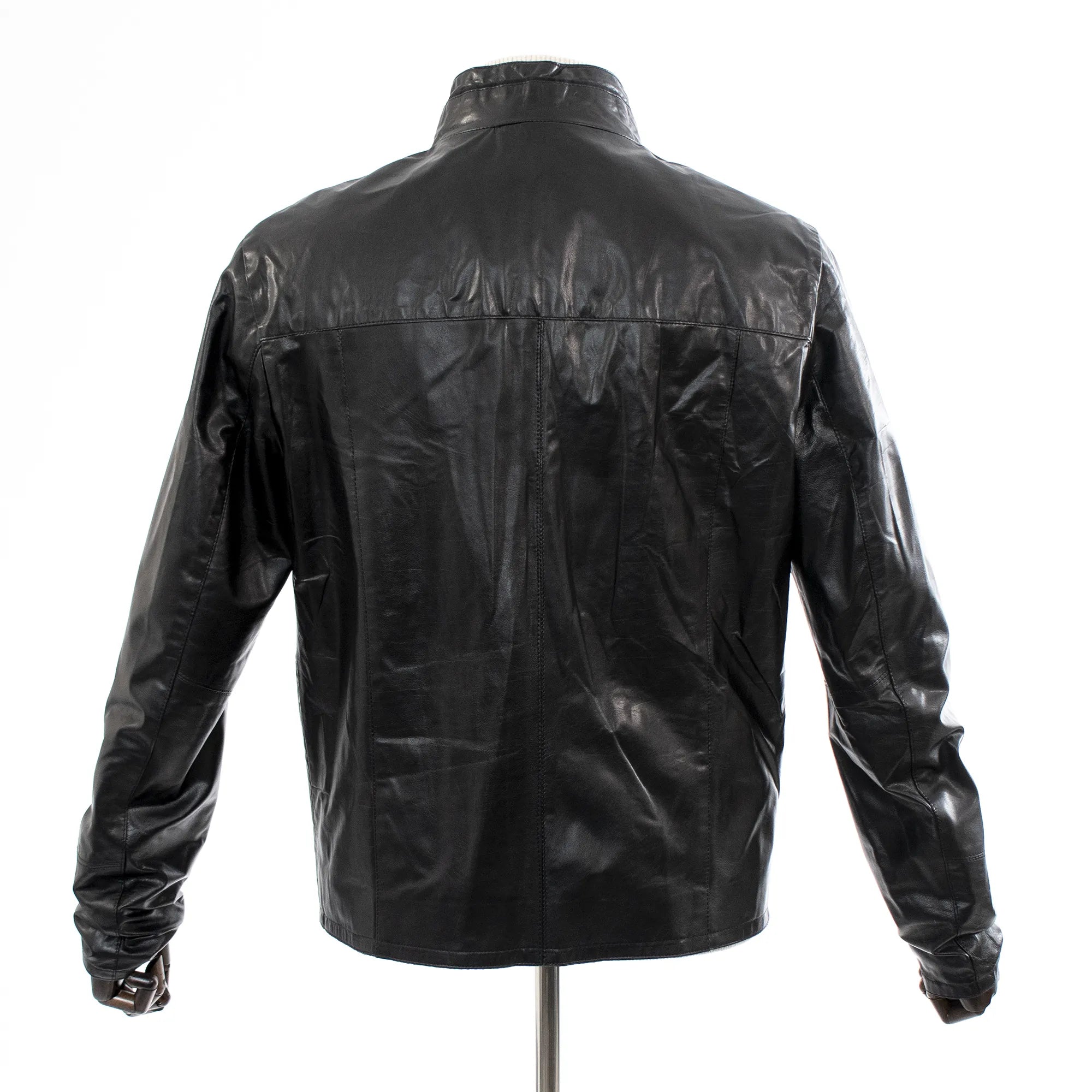 Black Lambskin Reversible Leather Jacket