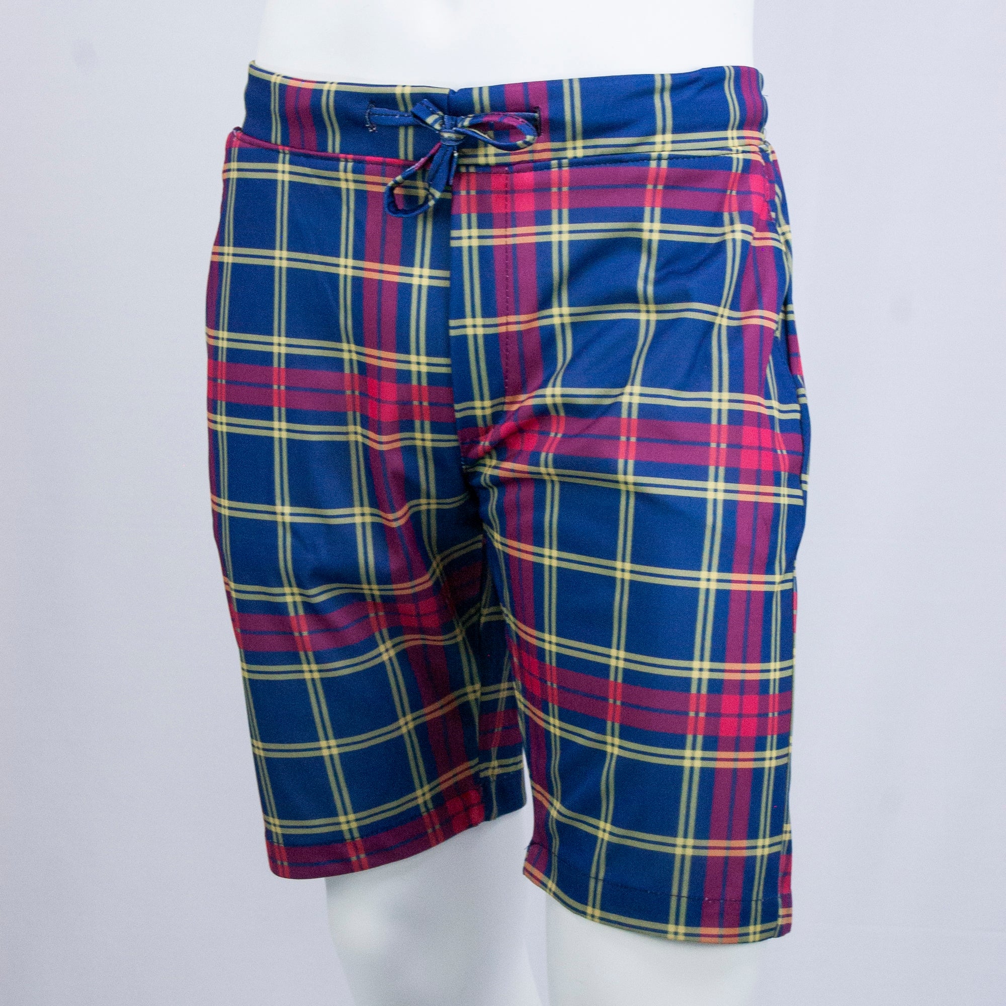 Blue & Red Plaid Shorts