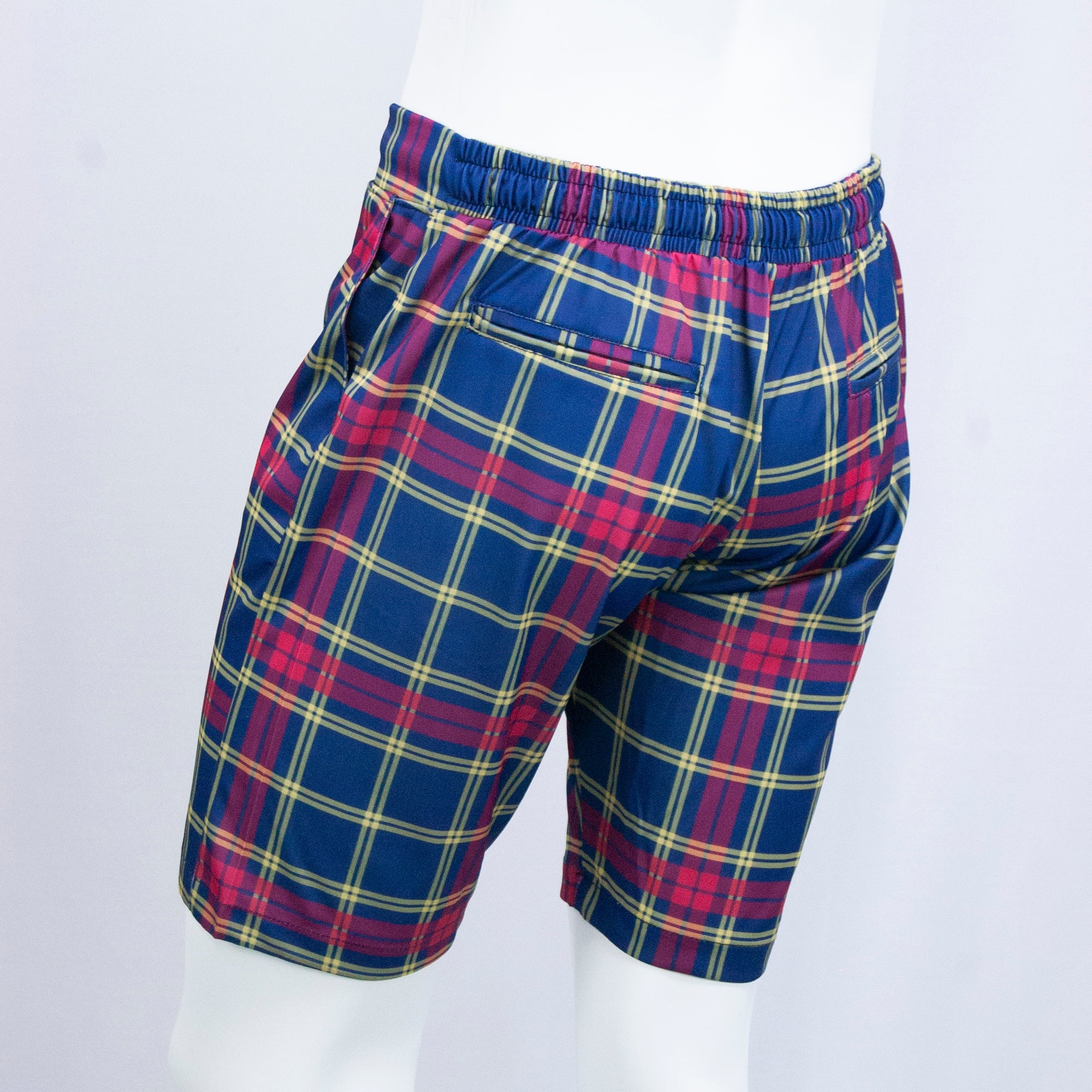 Blue & Red Plaid Shorts