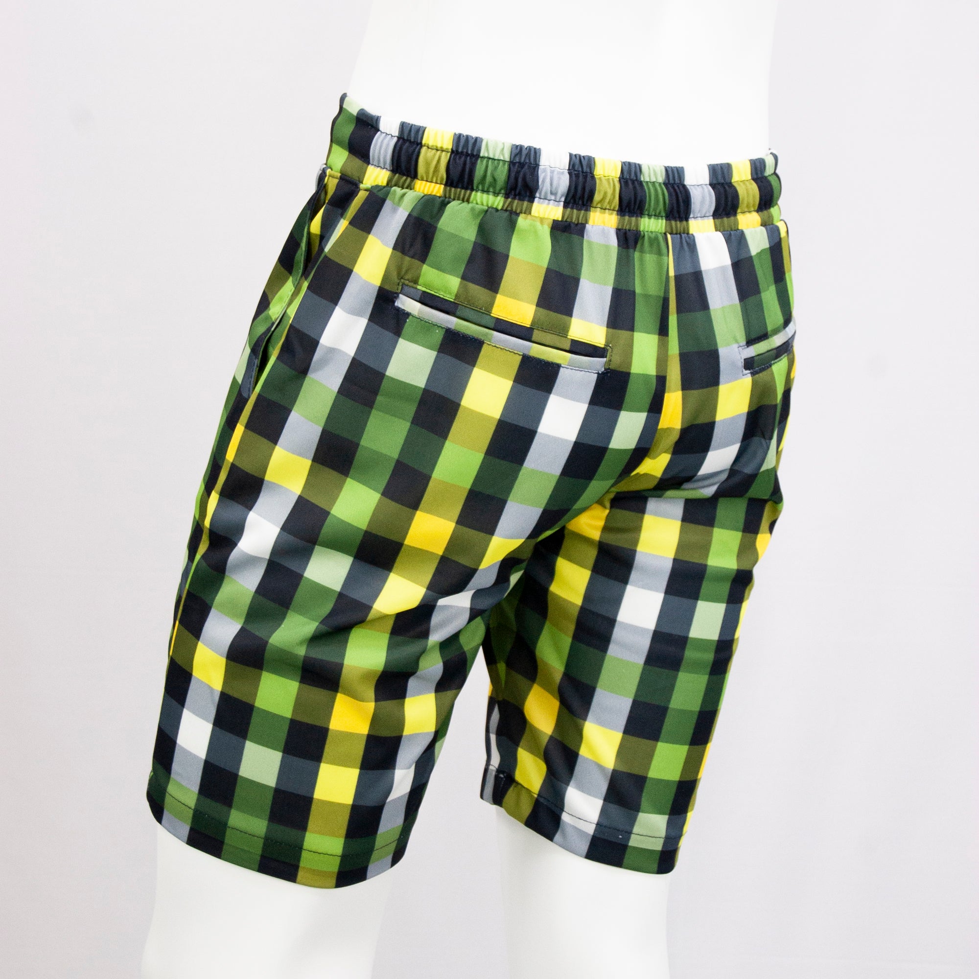 Green & Yellow Plaid Shorts