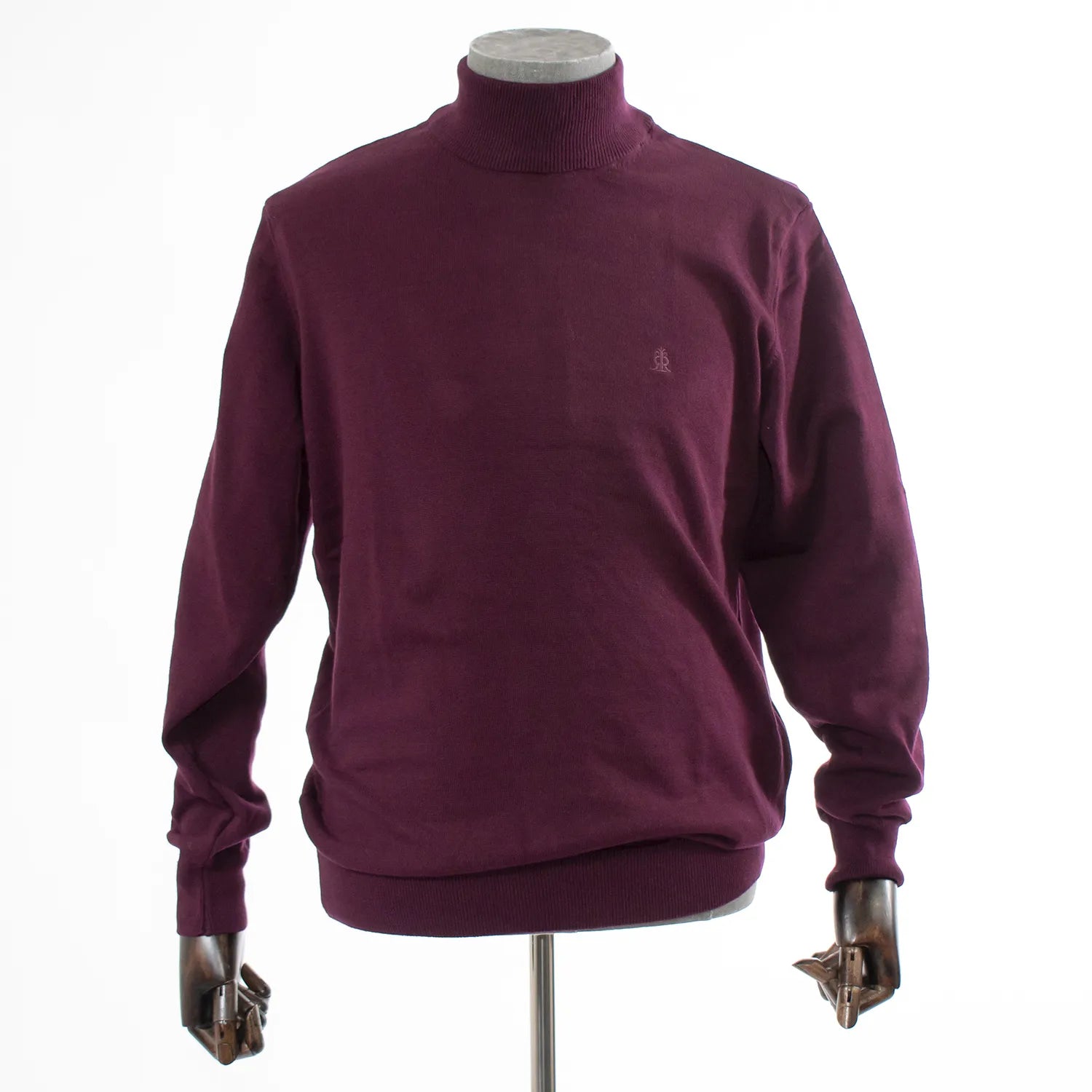 Wine Long Sleeve Mock Turtleneck