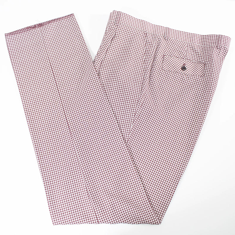 Burgundy Checked 3-Piece Regular-Fit Suit